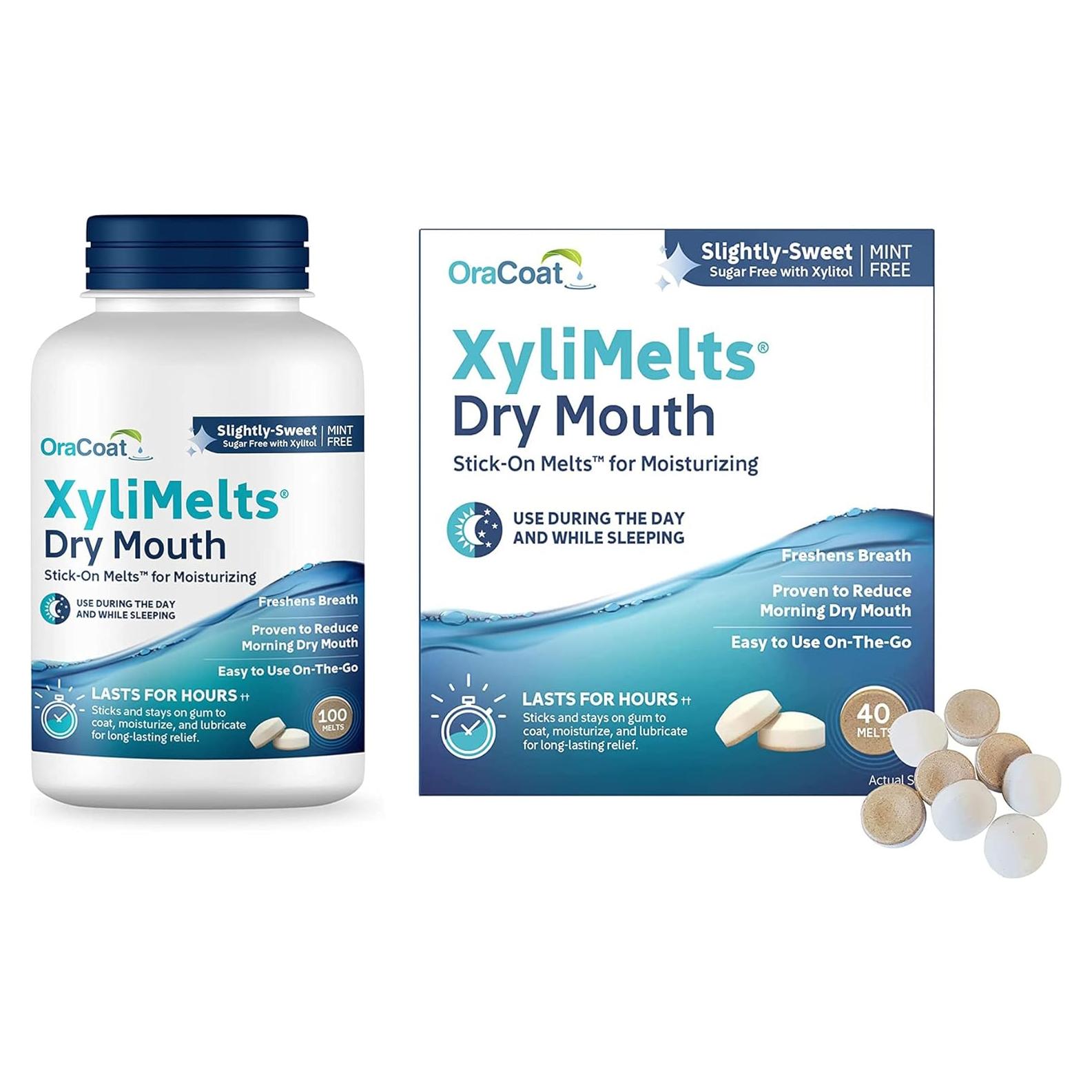Discos Hidratantes OraCoat XyliMelts 100 y 40 Unidades - Alivio Boca Seca