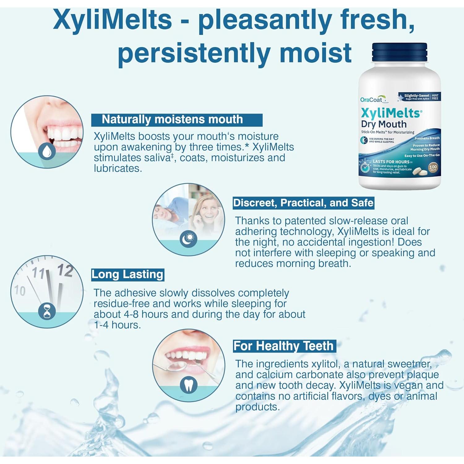 Discos Hidratantes OraCoat XyliMelts 100 y 40 Unidades - Alivio Boca Seca