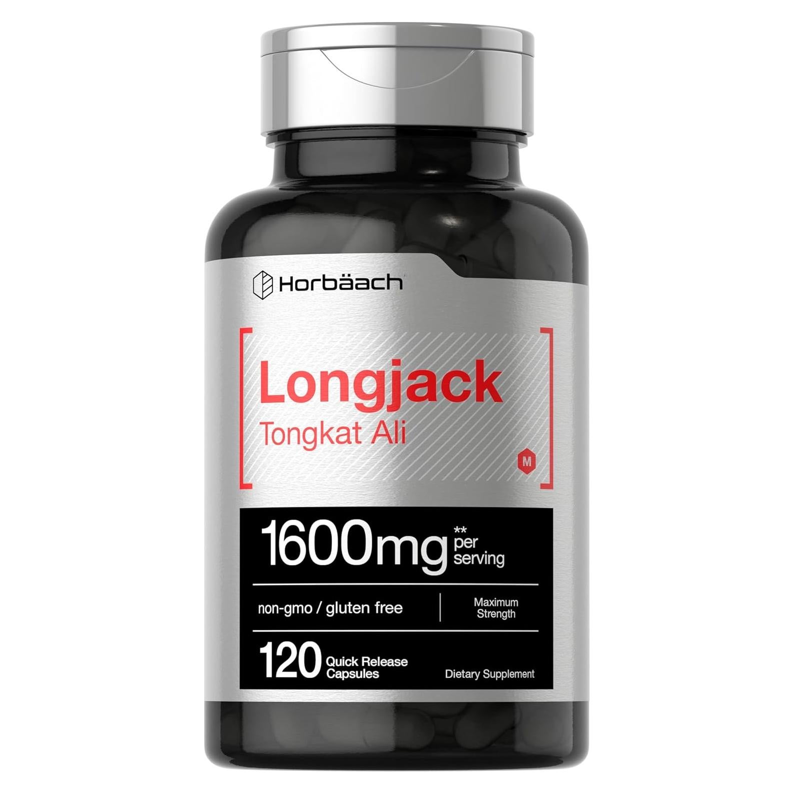 Horbäach Longjack Tongkat Ali 1600mg 120 Cápsulas Suplemento