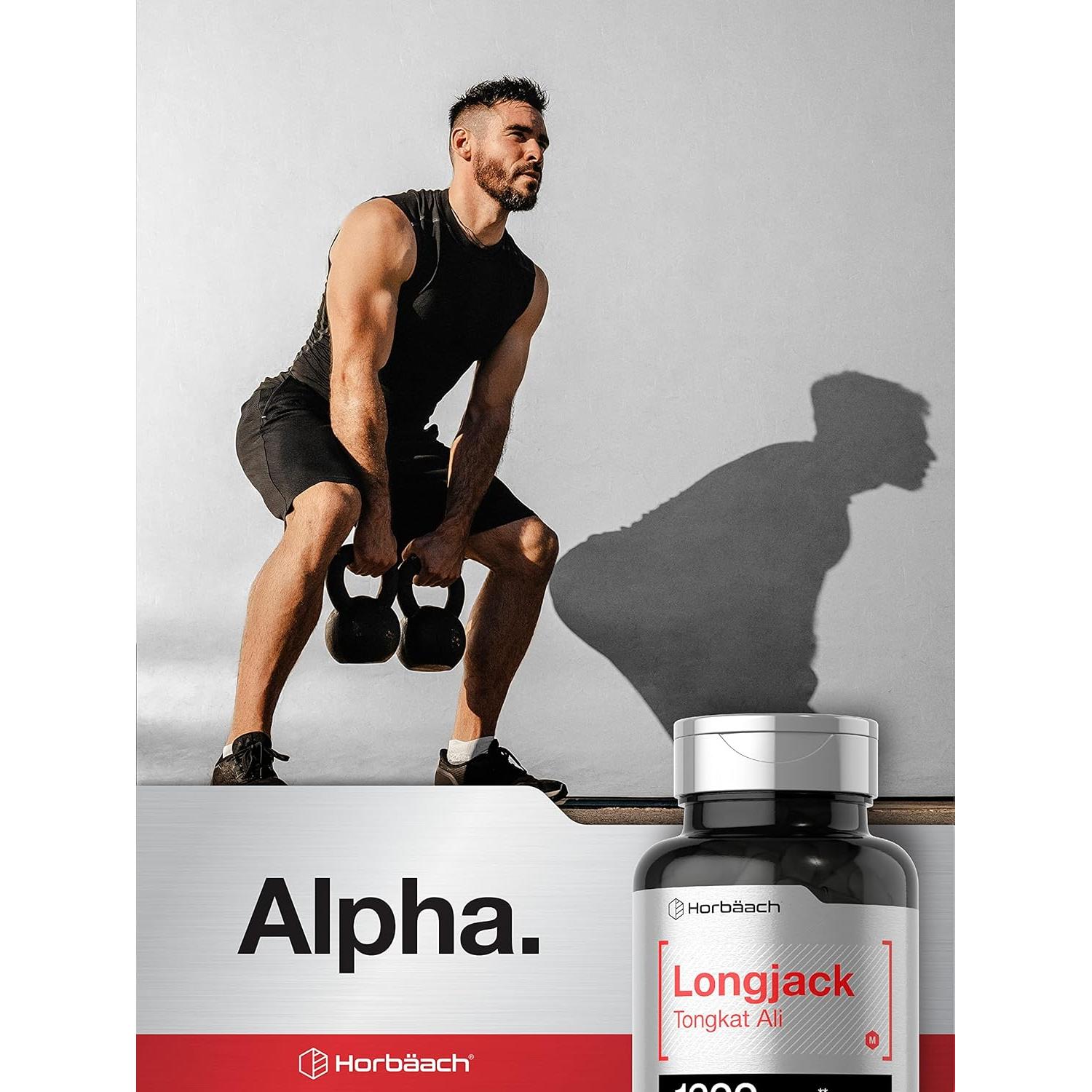 Horbäach Longjack Tongkat Ali 1600mg 120 Cápsulas Suplemento