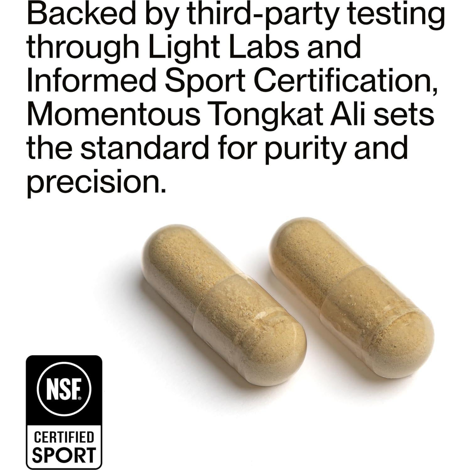 Suplemento Tongkat Ali Momentous 400 mg - 30 porciones