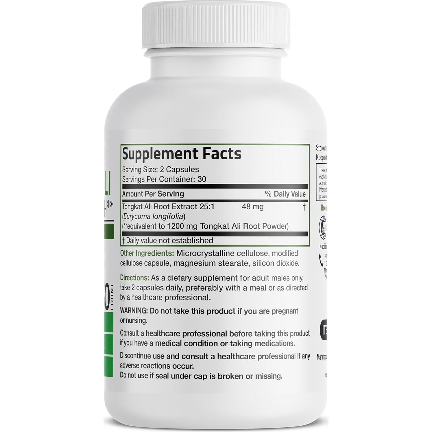 Bronson Longjack Tongkat Ali Extra Fuerte 60 Cápsulas Vegetarianas