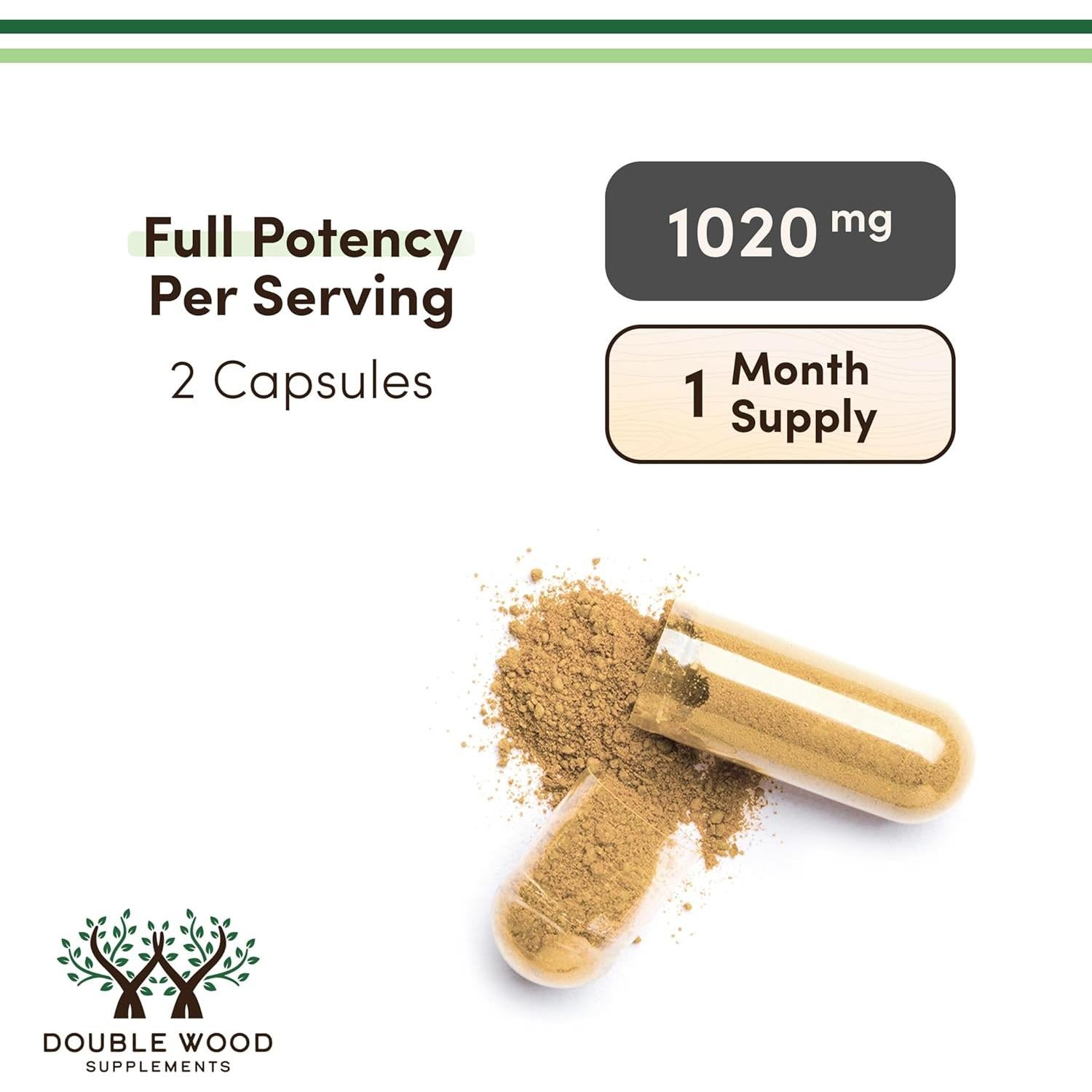 Extracto de Tongkat Ali 1000mg + Tribulus 20mg - 60 Cápsulas Double Wood