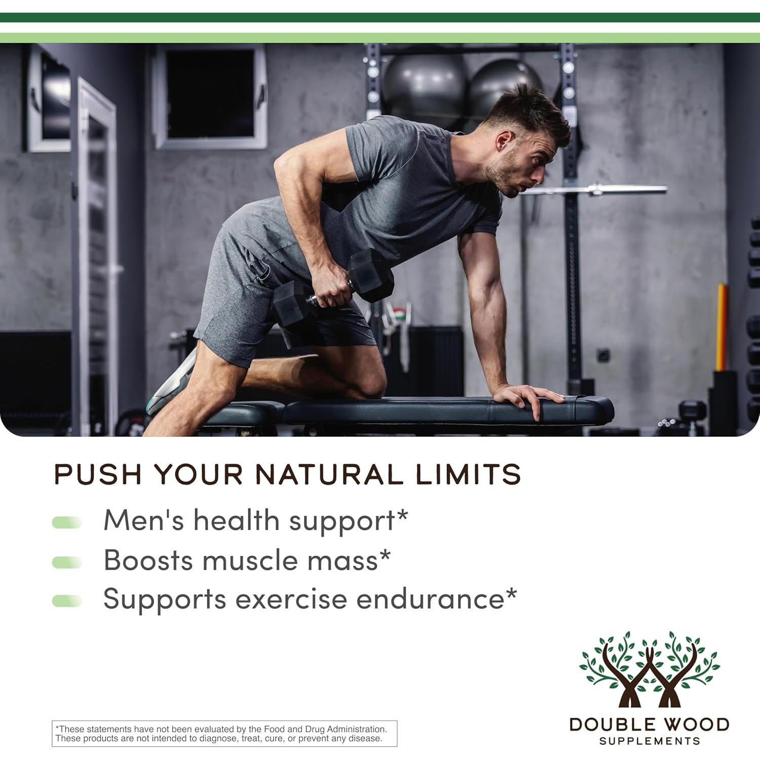 Extracto de Tongkat Ali 1000mg + Tribulus 20mg - 60 Cápsulas Double Wood