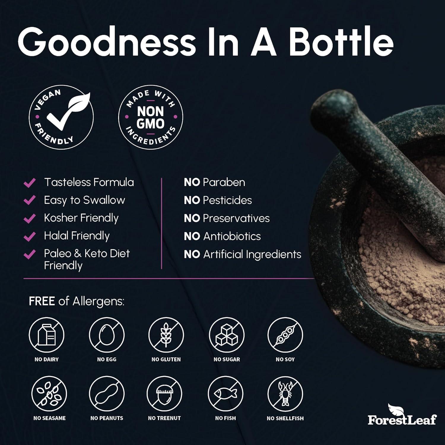 Suplemento Tongkat Ali y Fadogia Agrestis ForestLeaf 120 Cápsulas