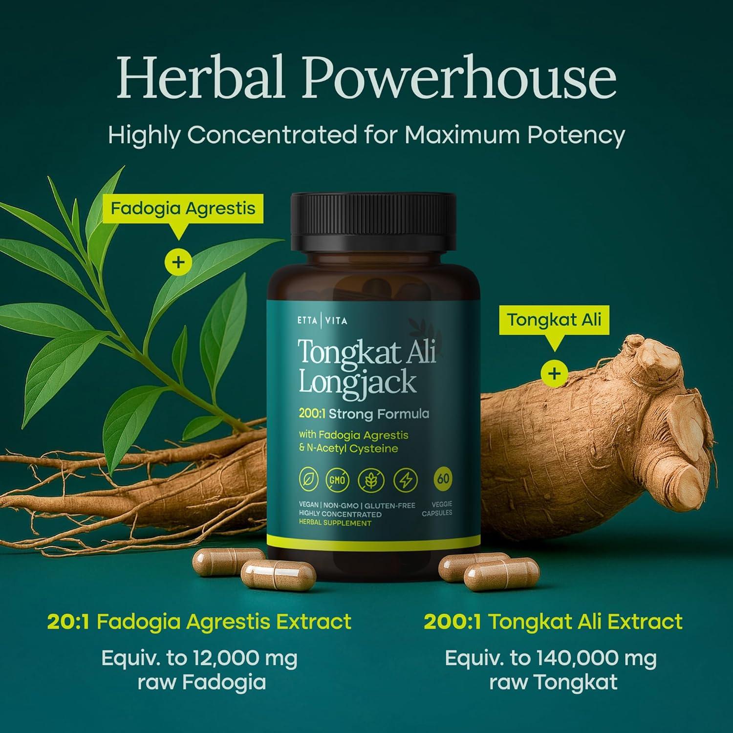 Suplemento Energético Etta Vita Longjack 700mg - Fadogia Agrestis