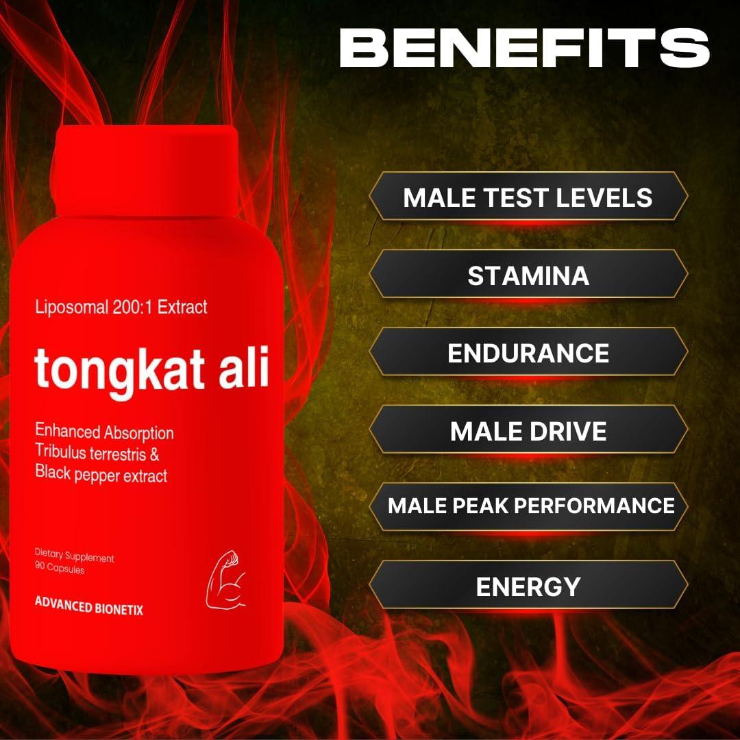 Cápsulas de Extracto de Tongkat Ali Liposomal Advanced Bionetix 200x 200000 mg