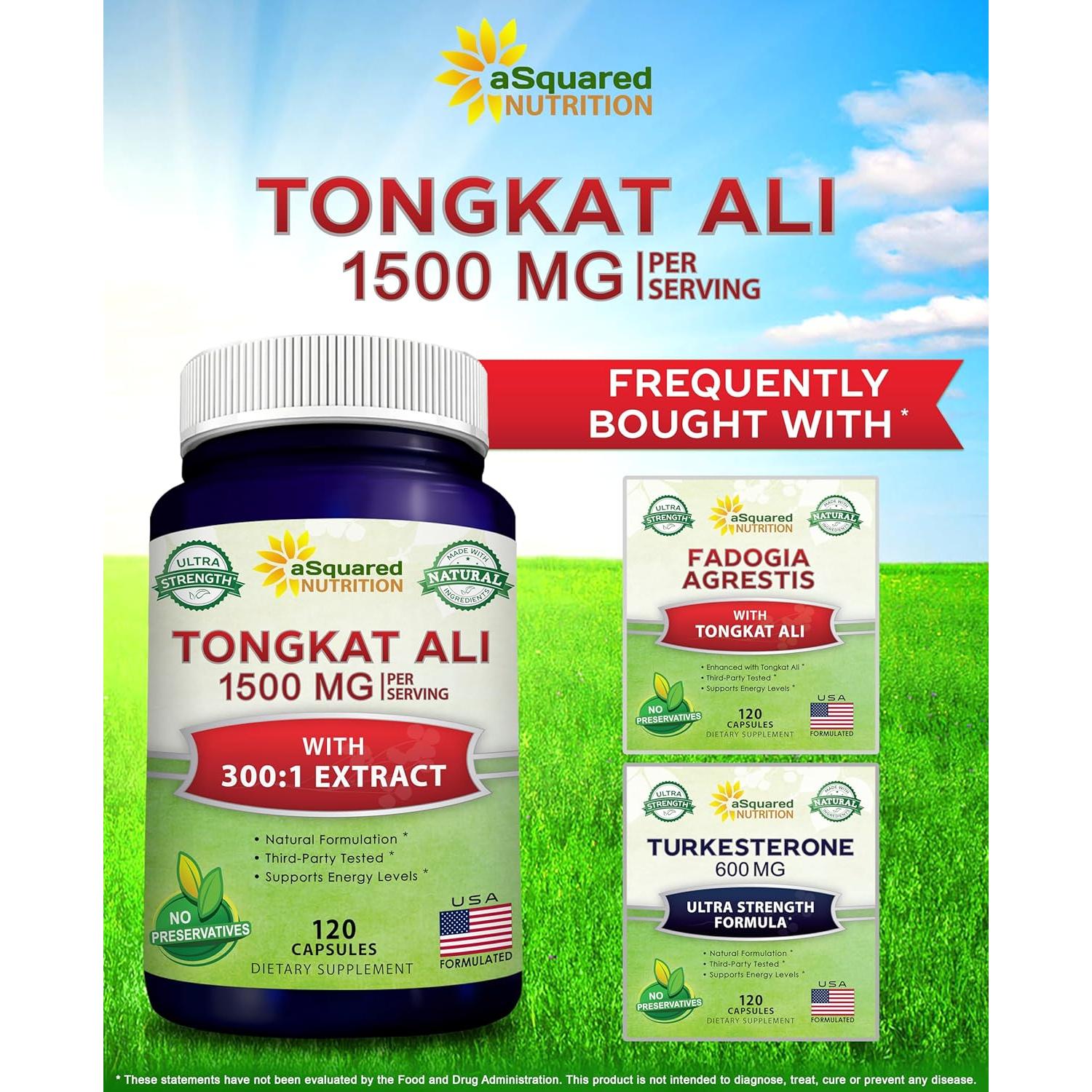 Suplemento Tongkat Ali 1500mg aSquared Nutrition 120 Cápsulas
