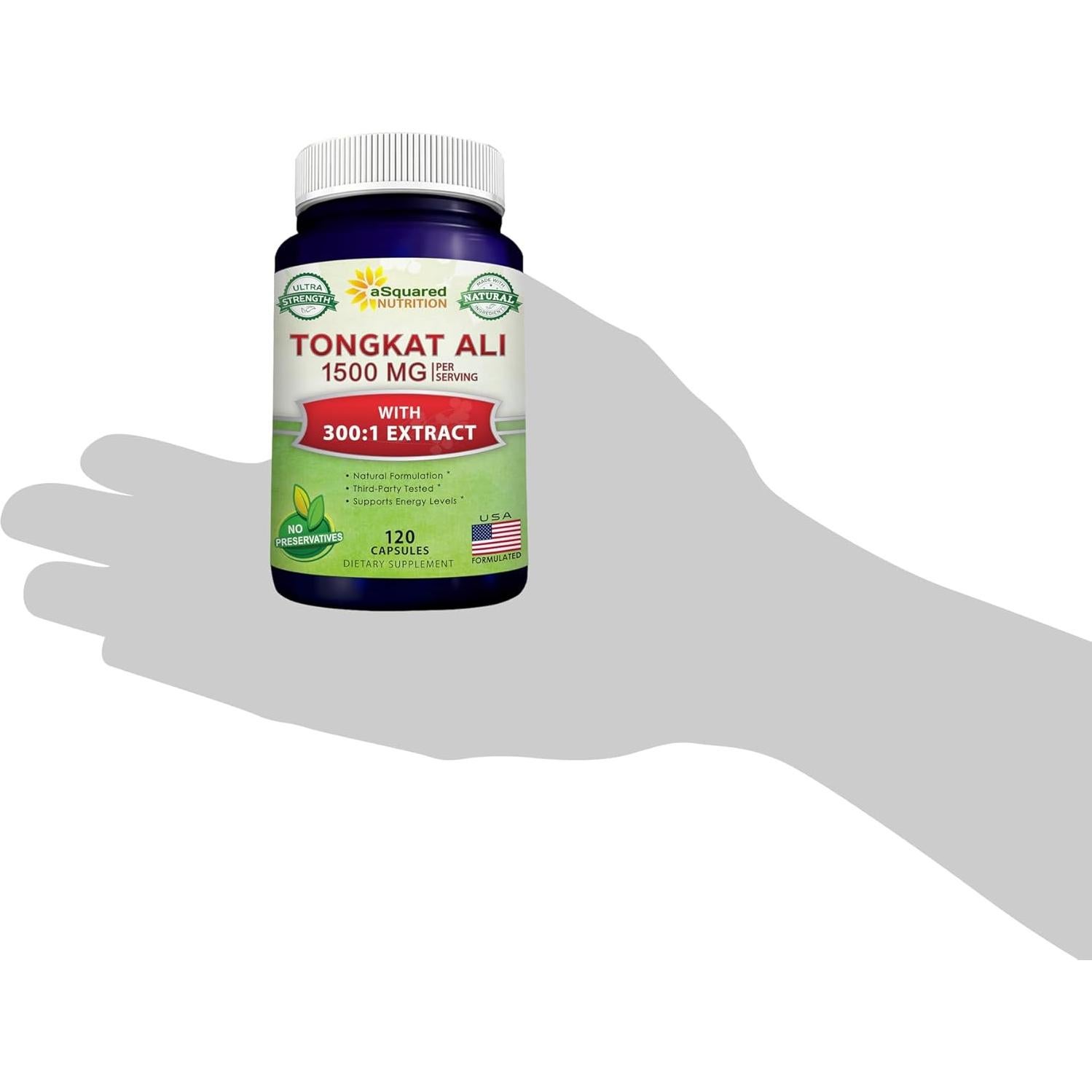 Suplemento Tongkat Ali 1500mg aSquared Nutrition 120 Cápsulas