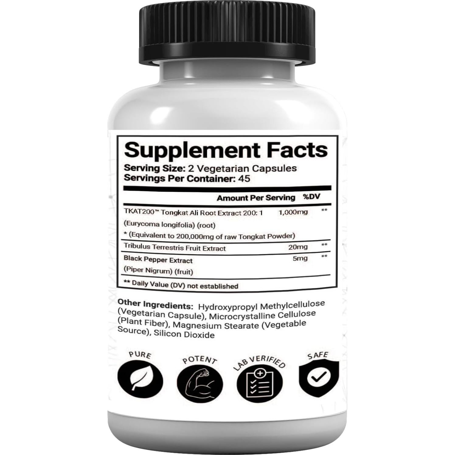 Cápsulas de Tongkat Ali 200X Research Labs 200000mg 60 cápsulas