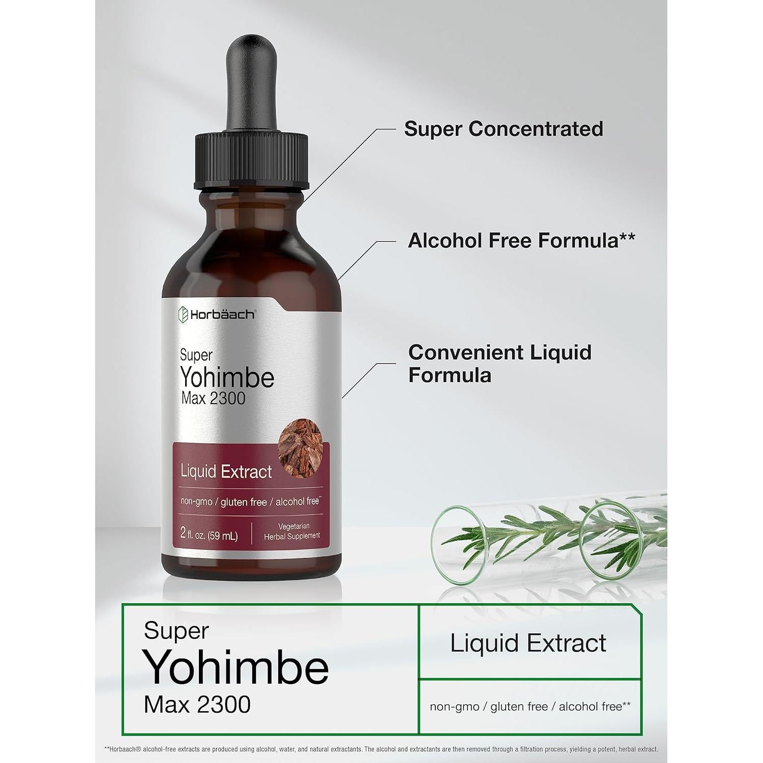 Extracto Líquido de Yohimbe Horbäach 60 ml - Sin Alcohol y Vegetariano