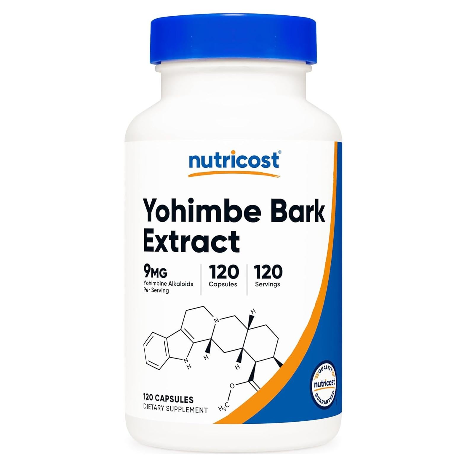 Extracto de Corteza de Yohimbe Nutricost 450mg - 120 Cápsulas