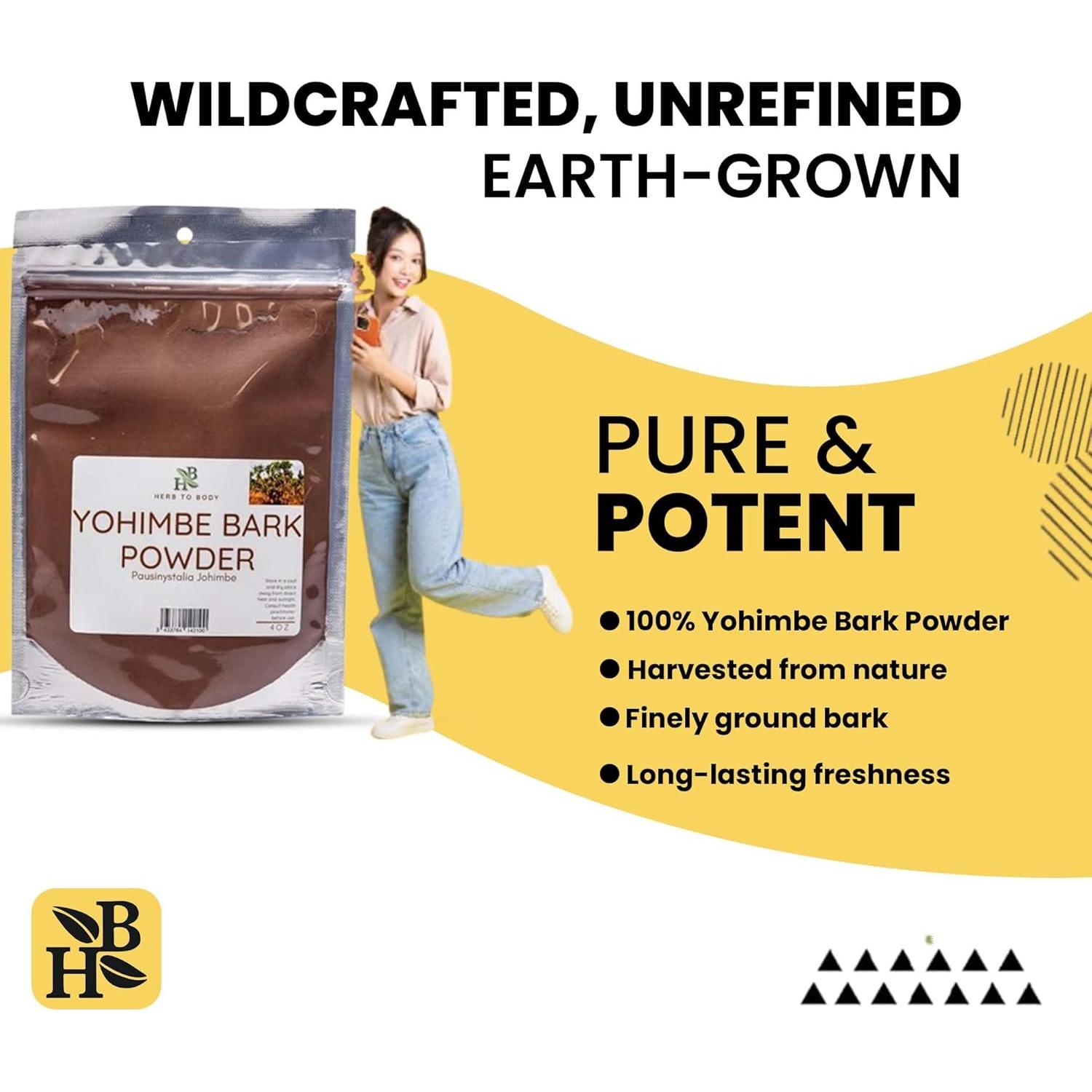 Polvo de Corteza de Yohimbe Herb To Body 113.4 g - Té Herbal