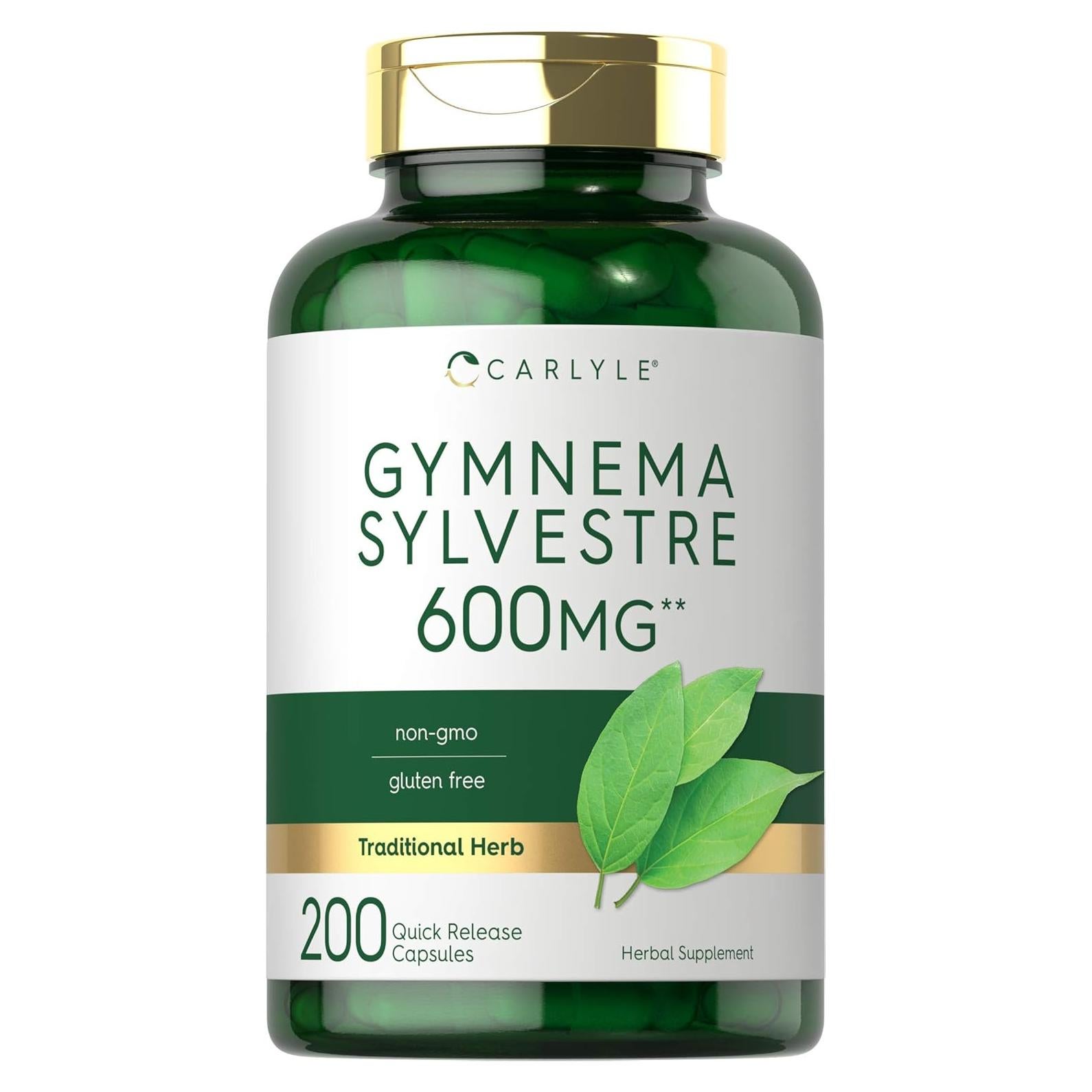 Cápsulas de Gymnema Sylvestre Carlyle 600mg 200 Conteo Suplemento