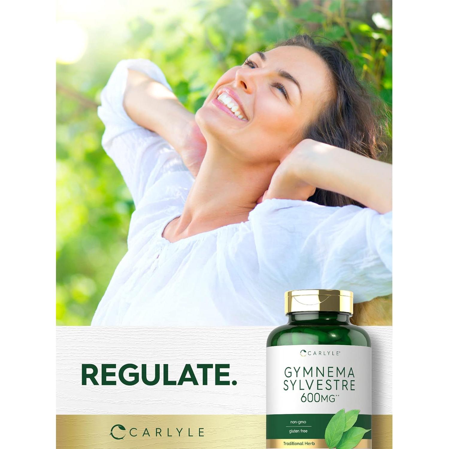 Cápsulas de Gymnema Sylvestre Carlyle 600mg 200 Conteo Suplemento