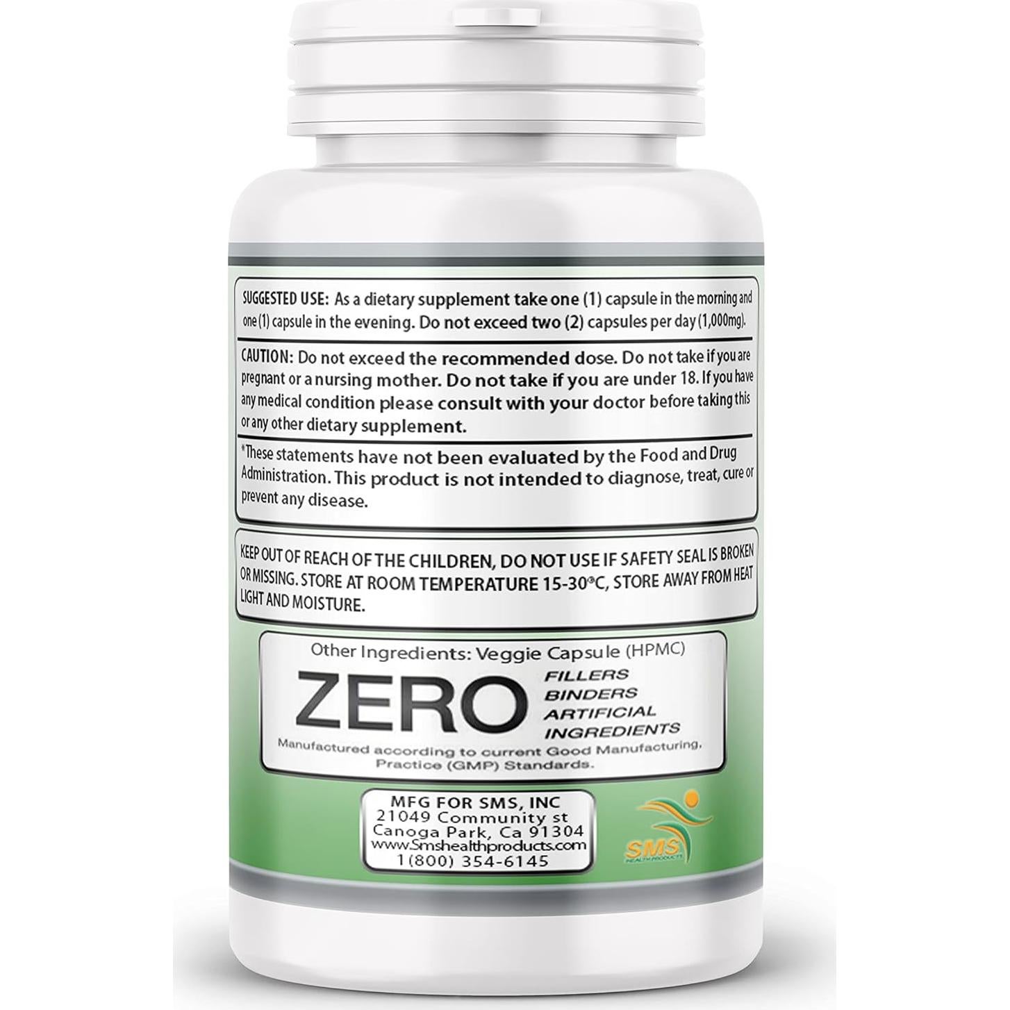 Píldoras de Jiaogulan SMS, 60 Cápsulas Vegetales, Extracto 10:1