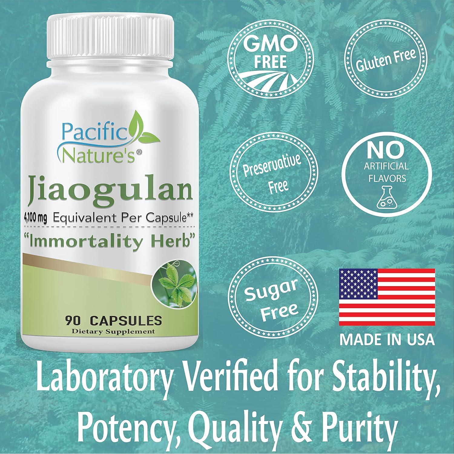Suplemento Herbal Jiaogulan Pacific Nature 90 Cápsulas 4100mg