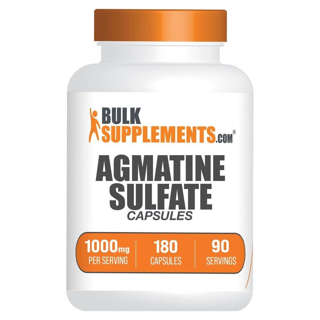 Cápsulas de Sulfato de Agmatina BulkSupplements 1000mg 180 Unidades