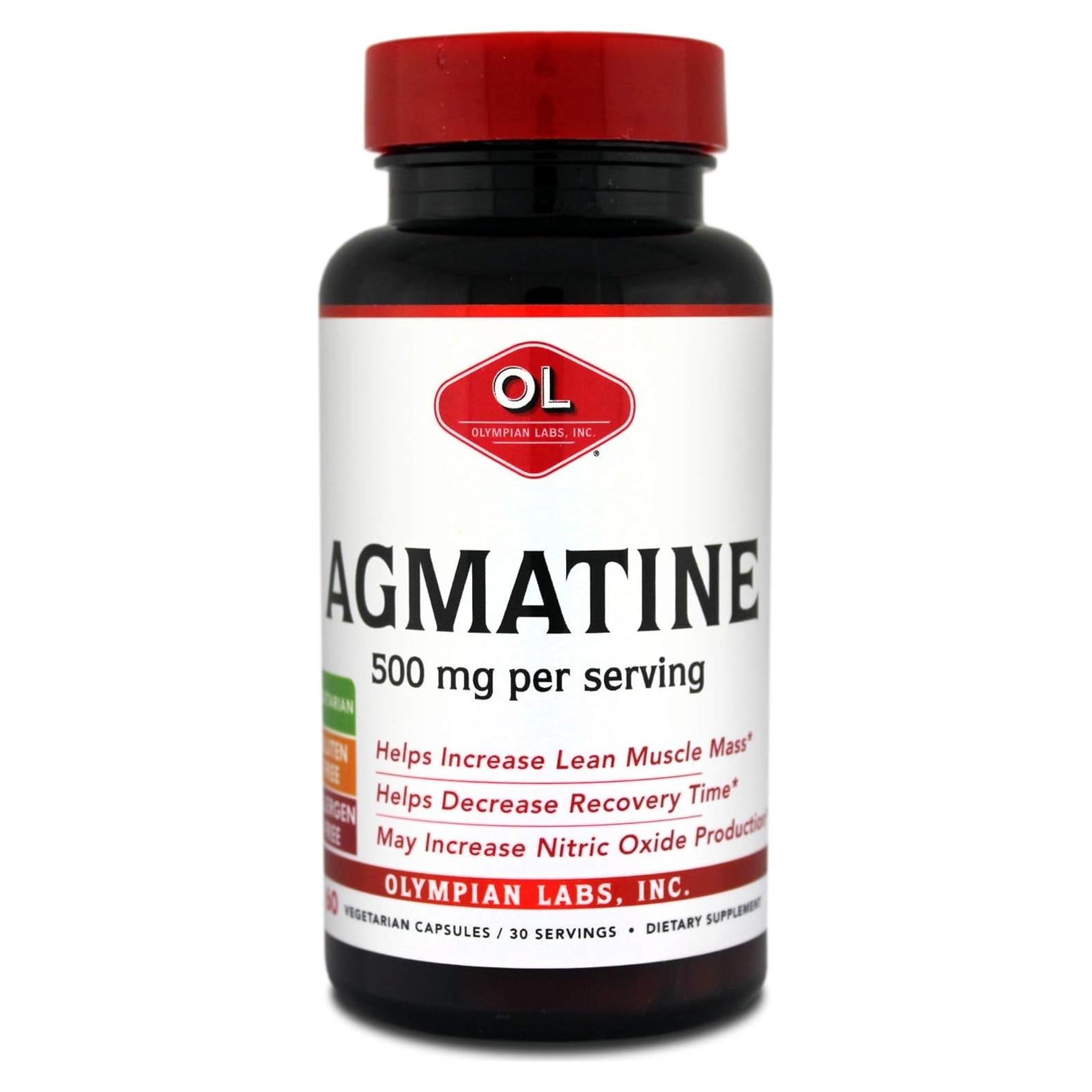 Agmatina 500 mg Olympian Labs - 60 Cápsulas Vegetarianas