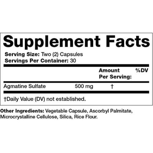 Agmatina 500 mg Olympian Labs - 60 Cápsulas Vegetarianas
