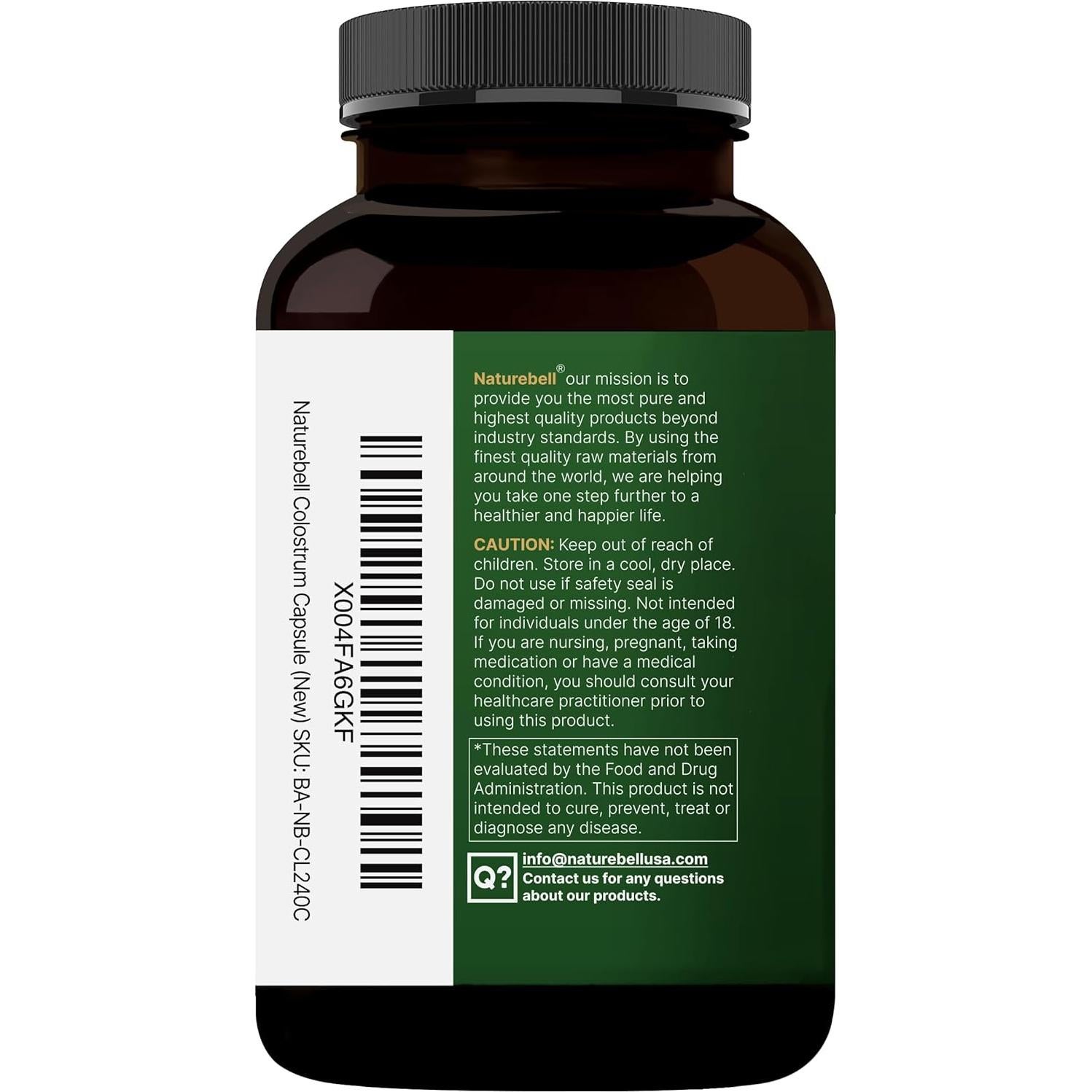 Suplemento Calostro Bovina NatureBell 1000mg 240 Cápsulas