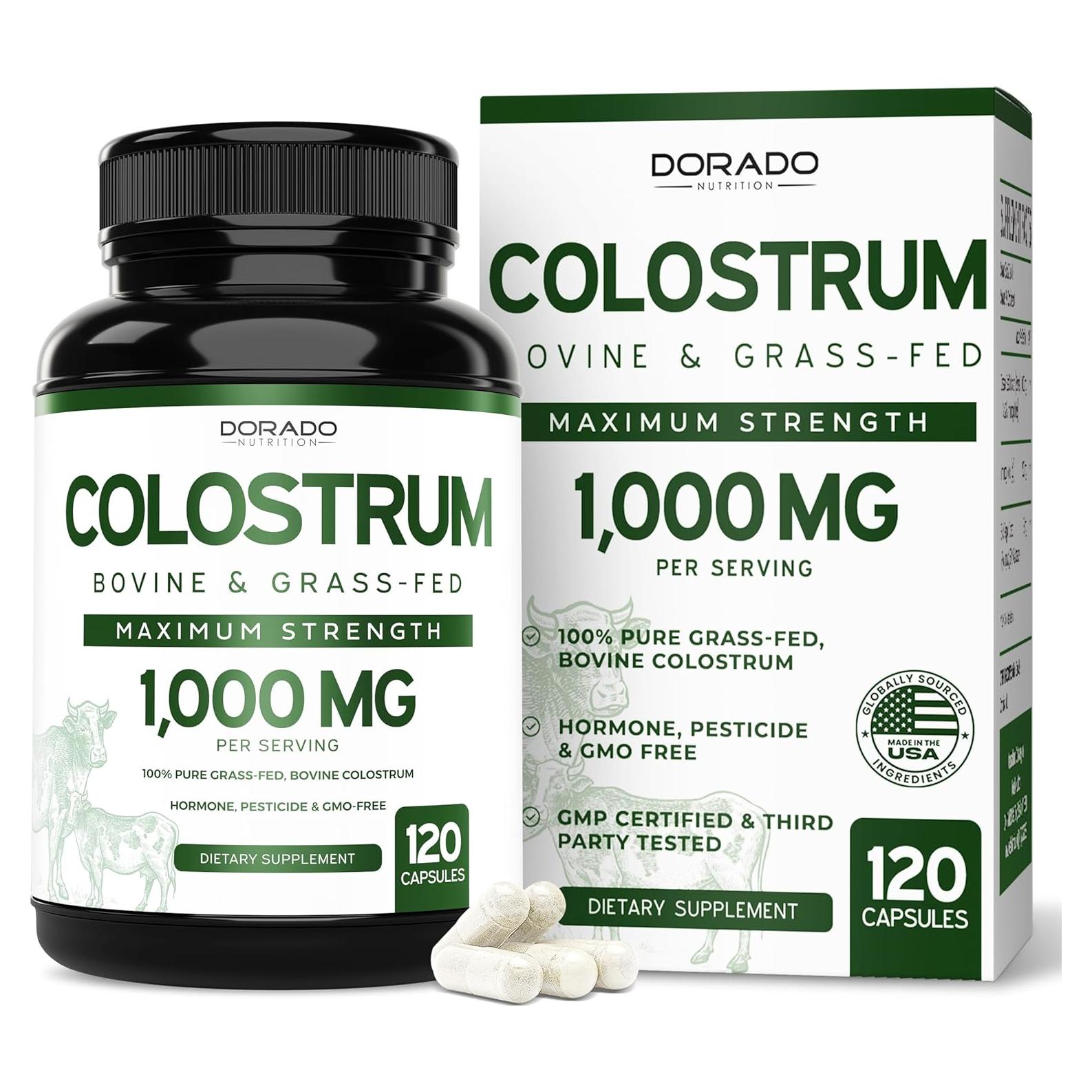 Suplemento de Calostro Bovina Dorado Nutrition 120 Cápsulas 1000mg