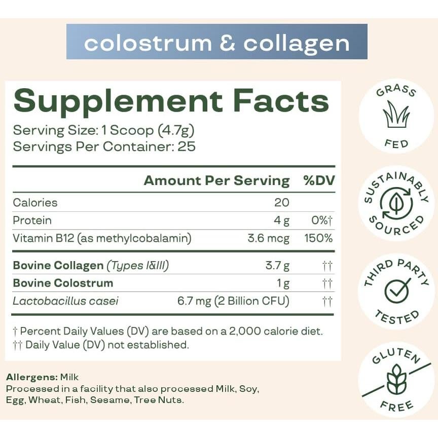 Polvo de Calostro Bovino Bloom Nutrition 25 Porciones Sin Sabor