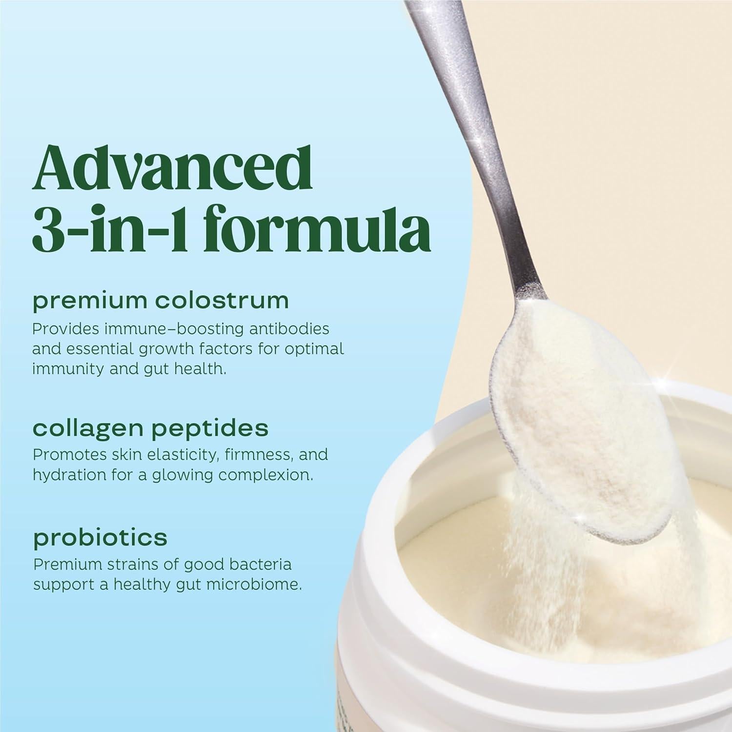 Polvo de Calostro Bovino Bloom Nutrition 25 Porciones Sin Sabor