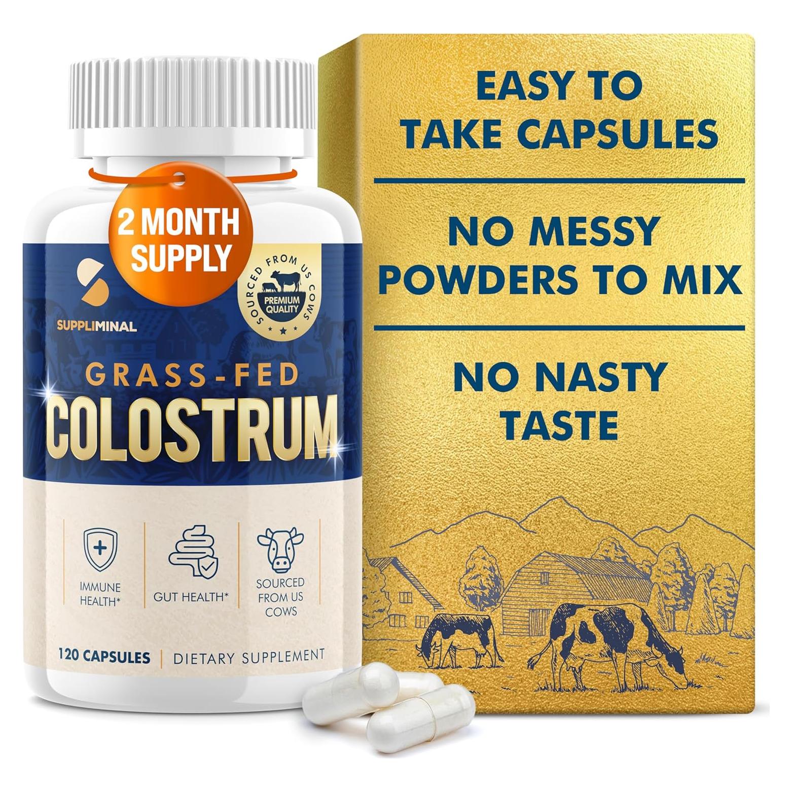 Suplemento de Calostro Bovino 120 Cápsulas 1000mg - Hudson