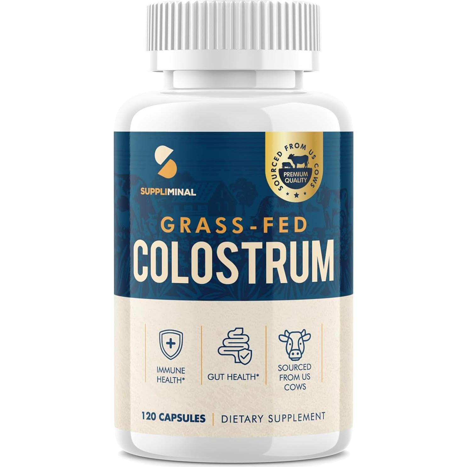 Suplemento de Calostro Bovino 120 Cápsulas 1000mg - Hudson