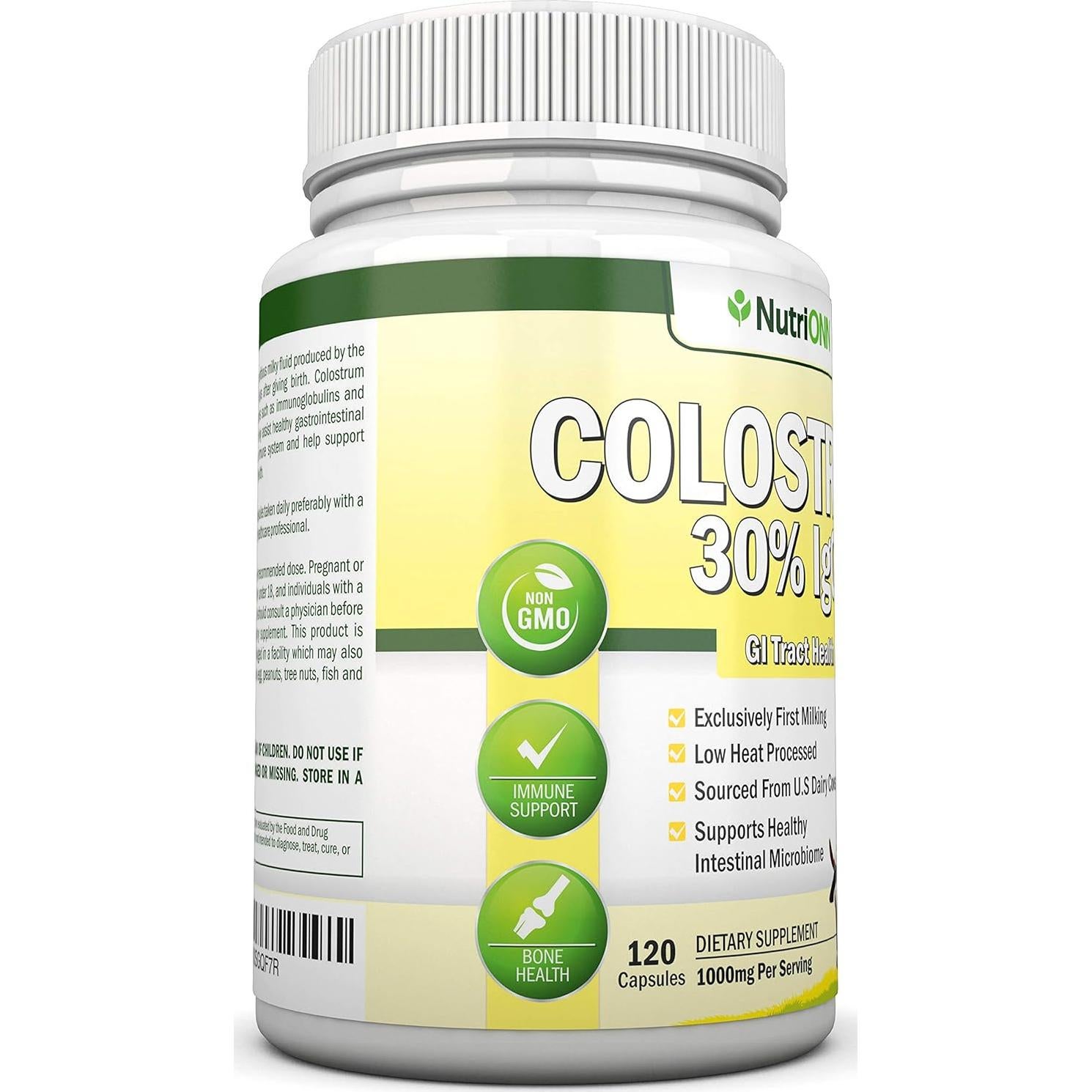 Colostro Bovina NutriONN 1000mg 120 Cápsulas 30% IgG