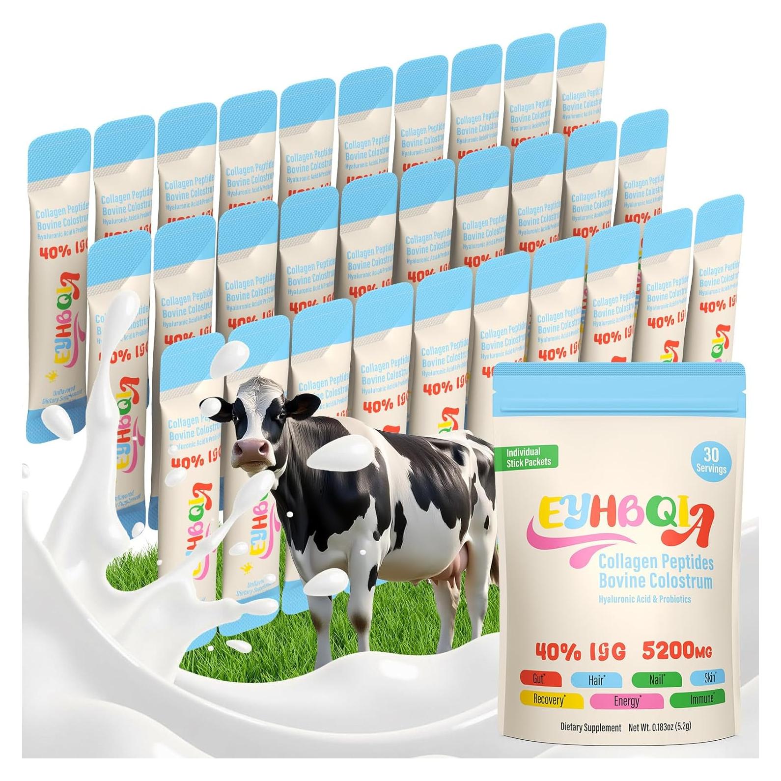 Suplemento de colágeno y calostro EYHBQIA 155.89g sin sabor