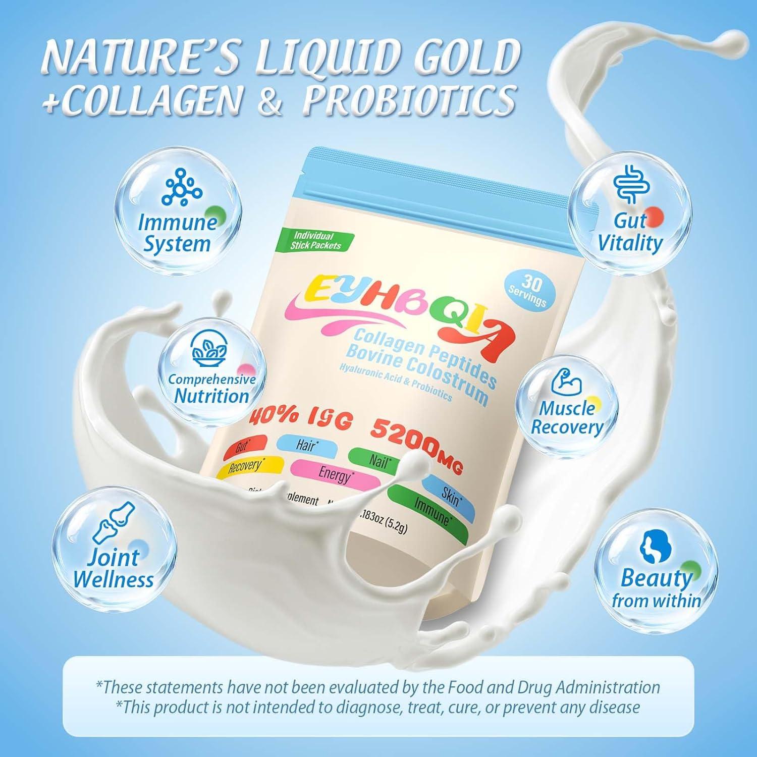 Suplemento de colágeno y calostro EYHBQIA 155.89g sin sabor