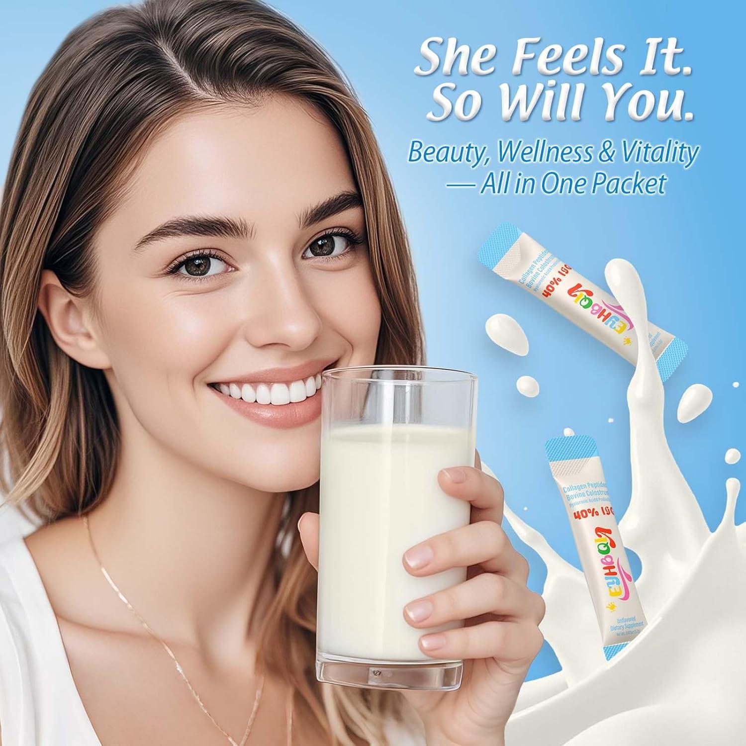 Suplemento de colágeno y calostro EYHBQIA 155.89g sin sabor