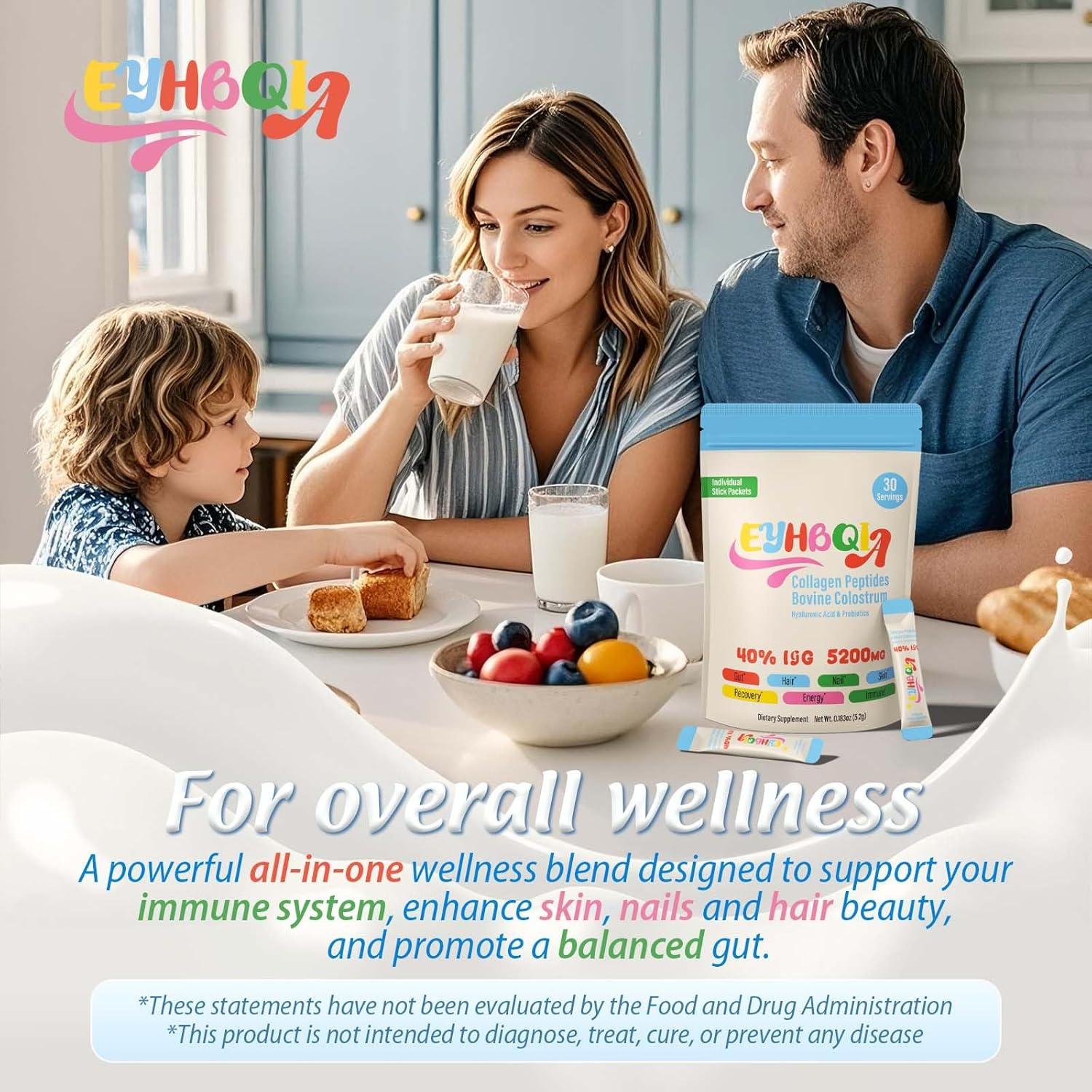 Suplemento de colágeno y calostro EYHBQIA 155.89g sin sabor