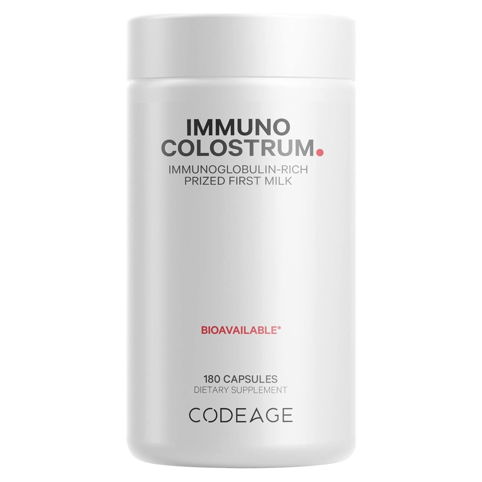 Suplemento de Colostro Codeage 180 Cápsulas - No OGM, Sin Gluten