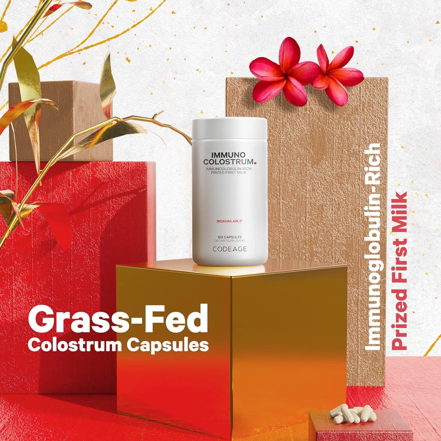 Suplemento de Colostro Codeage 180 Cápsulas - No OGM, Sin Gluten