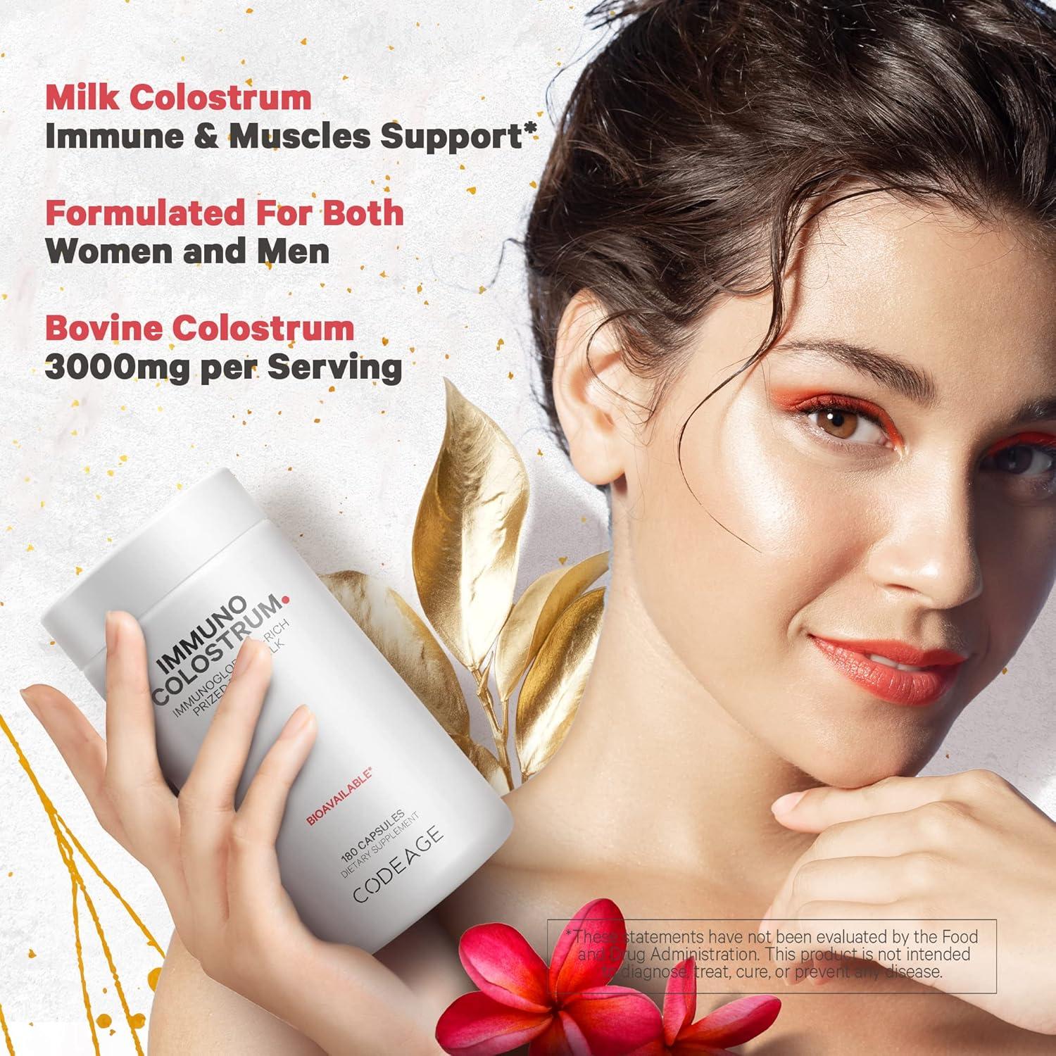 Suplemento de Colostro Codeage 180 Cápsulas - No OGM, Sin Gluten