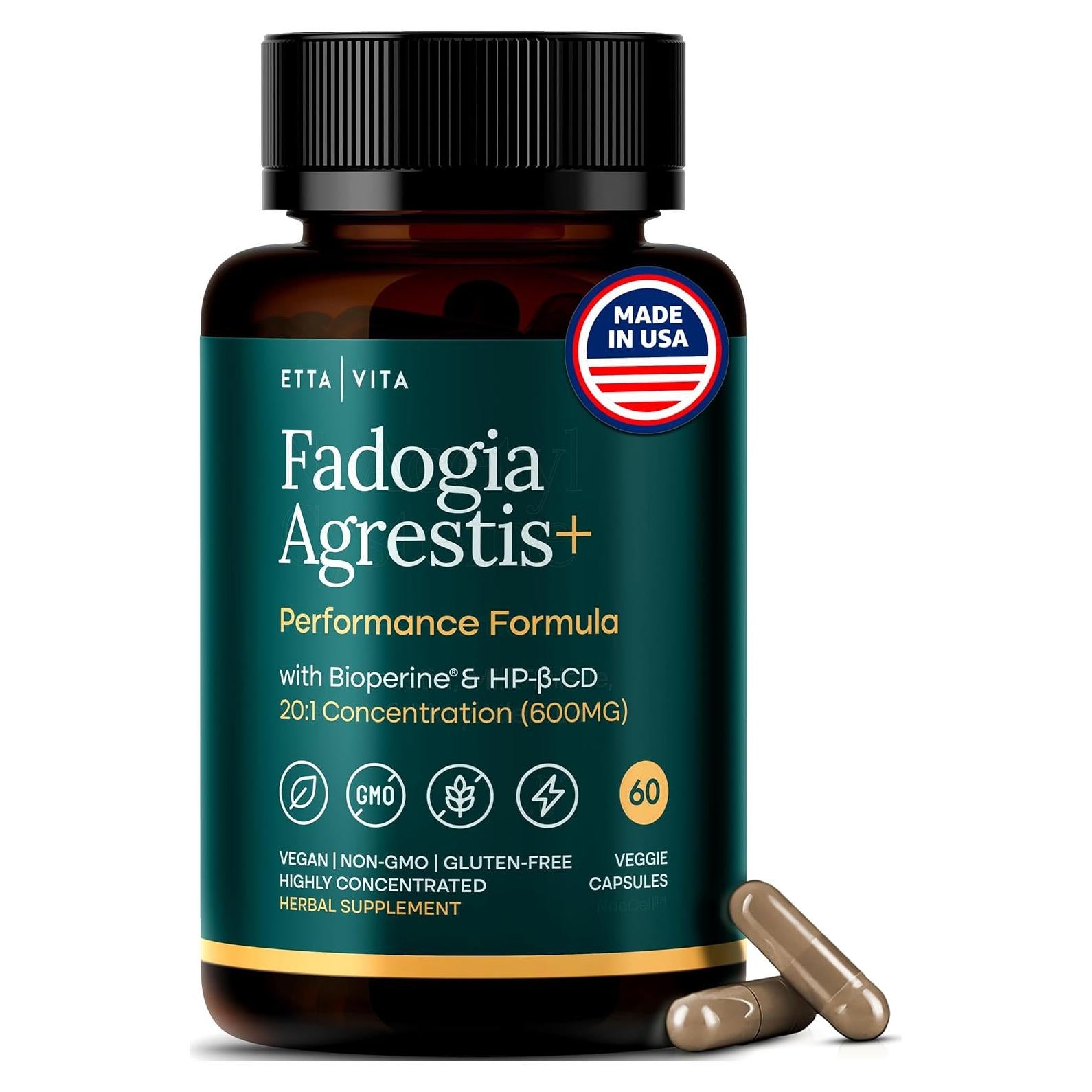 Fadogia Agrestis 600mg Etta Vita - Suplemento Natural Testosterona