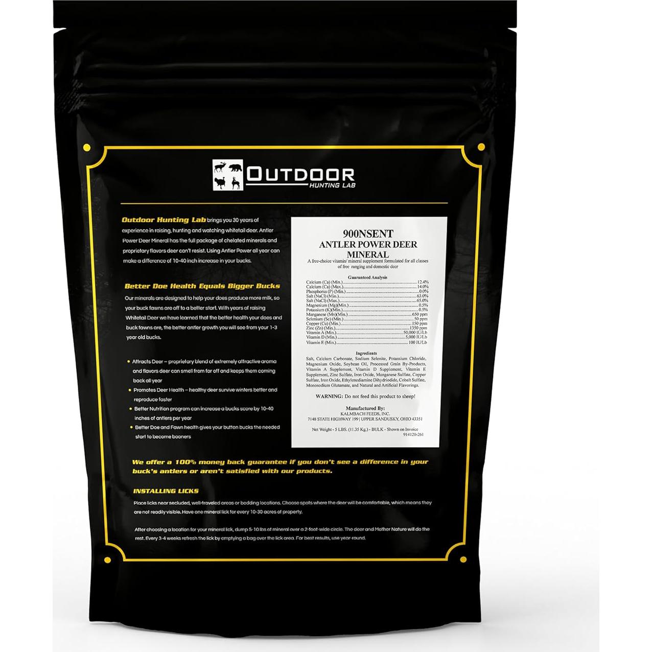 Polvo Mineral Outdoor Hunting Lab 2.27 kg para Ciervos