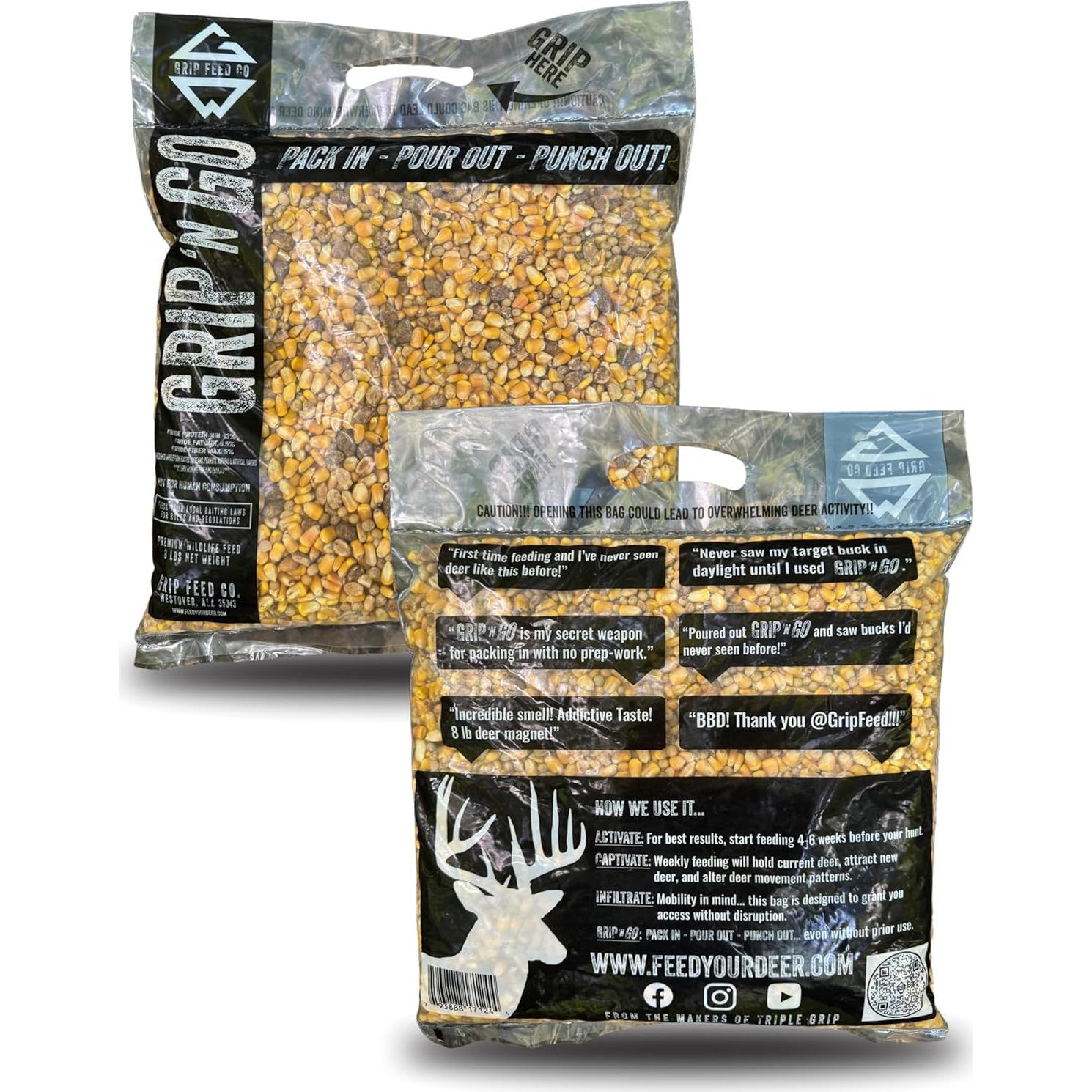 Atractivo para ciervos Grip 'N Go 3.63 kg - Nutrición y Sabor