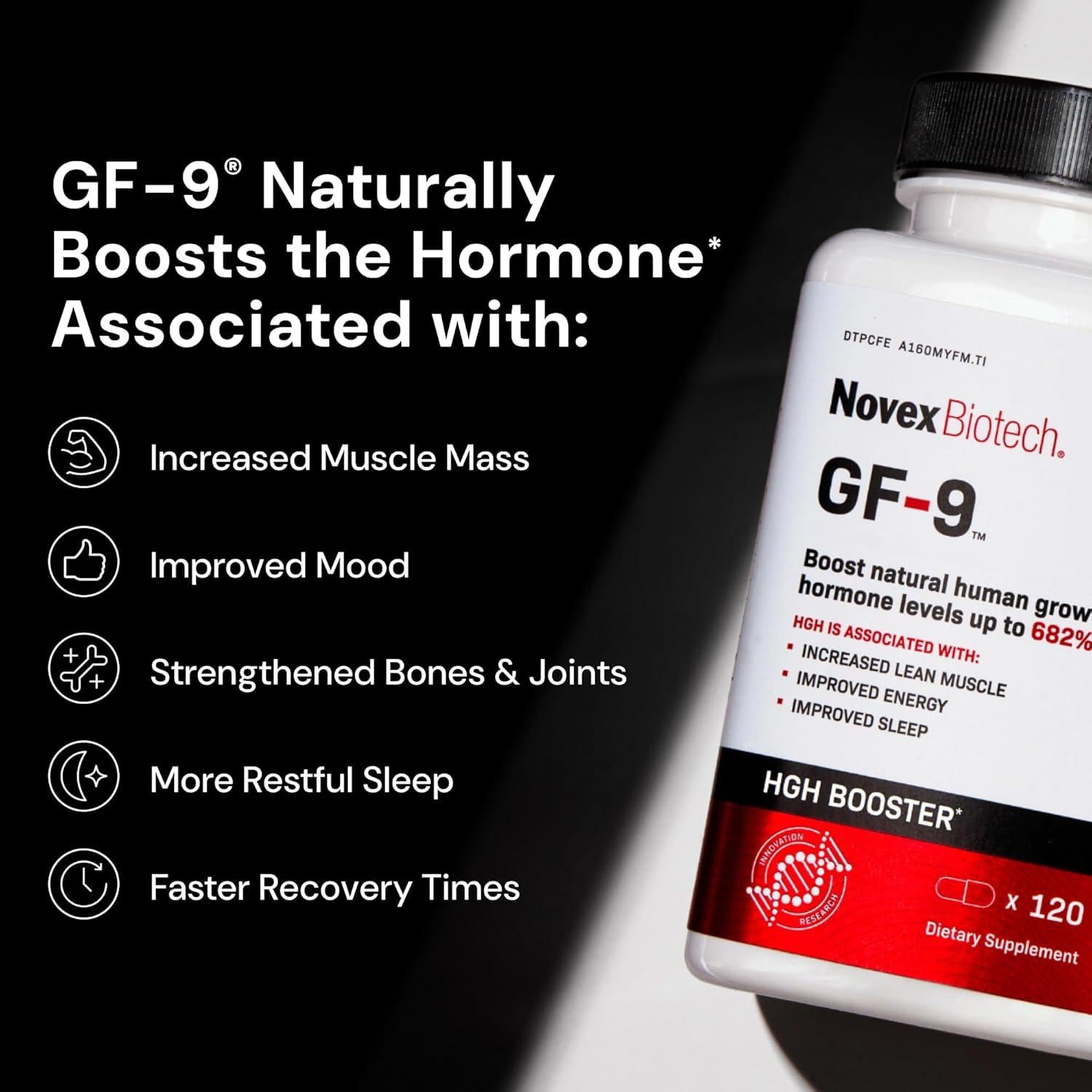 Novex Biotech GF-9 - Suplemento Aumentador de HGH 84 Cápsulas