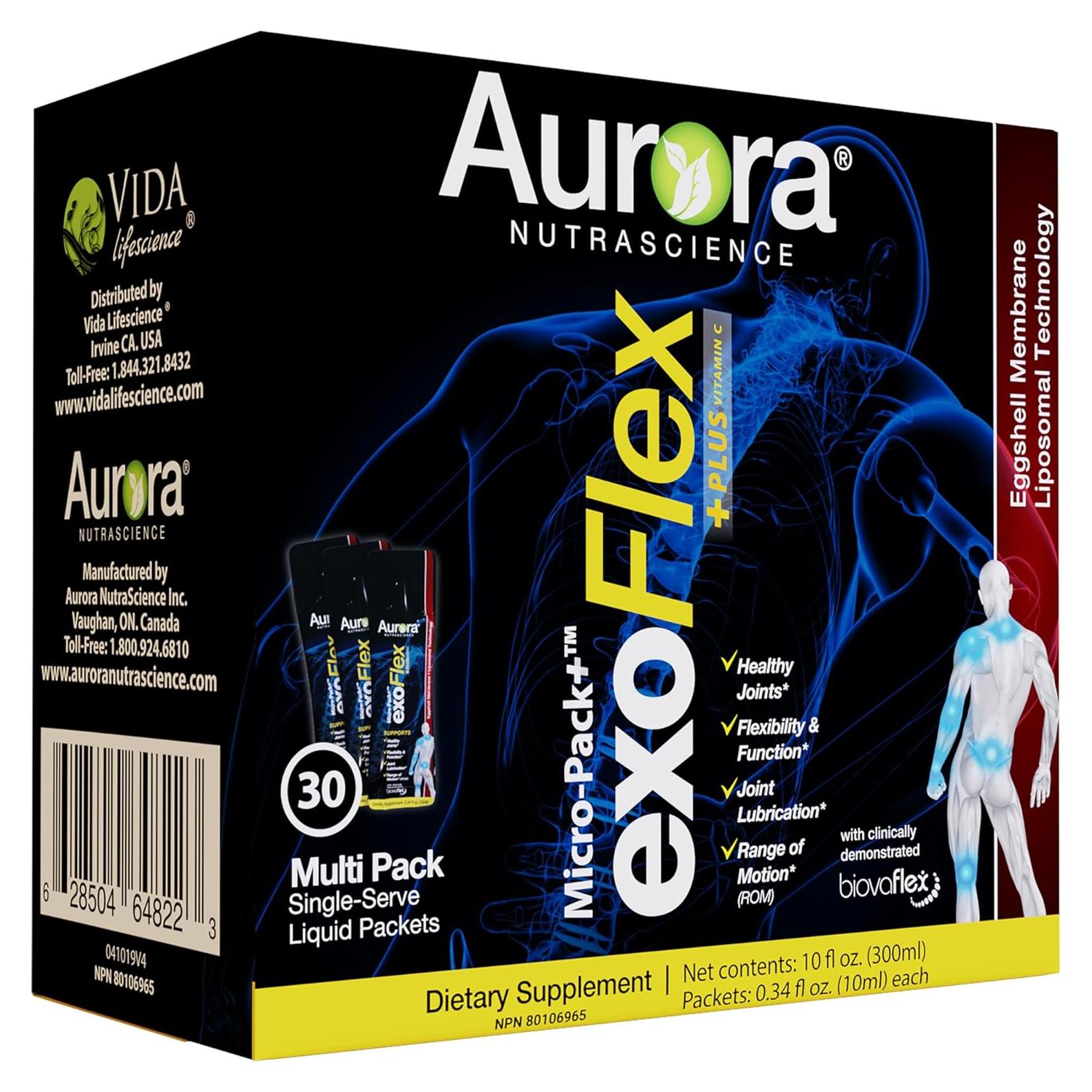Suplemento Articular Liposomal Aurora exoFlex+ 30 Paquetes