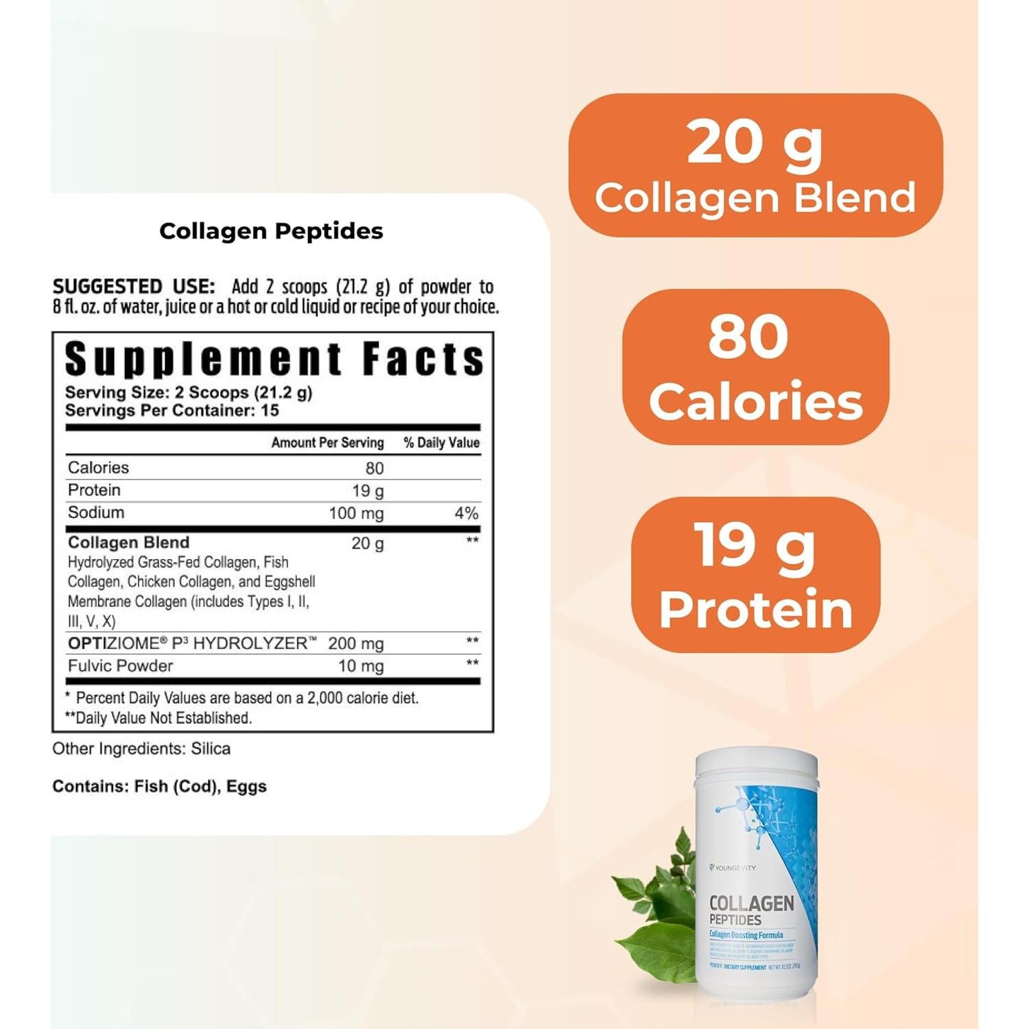 Youngevity Polvo de Colágeno Hidrolizado Múltiple 323.2 g