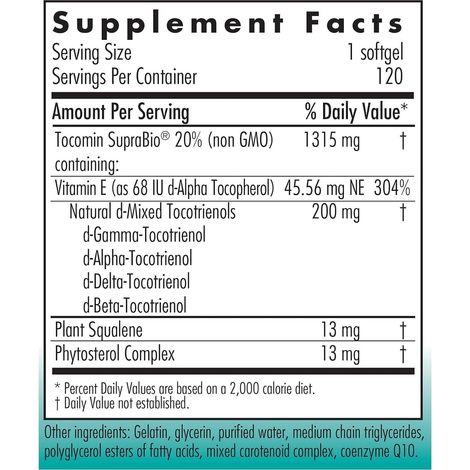 Suplemento Nutricology Tocomin SupraBio 200 mg - 120 Cápsulas Blandas