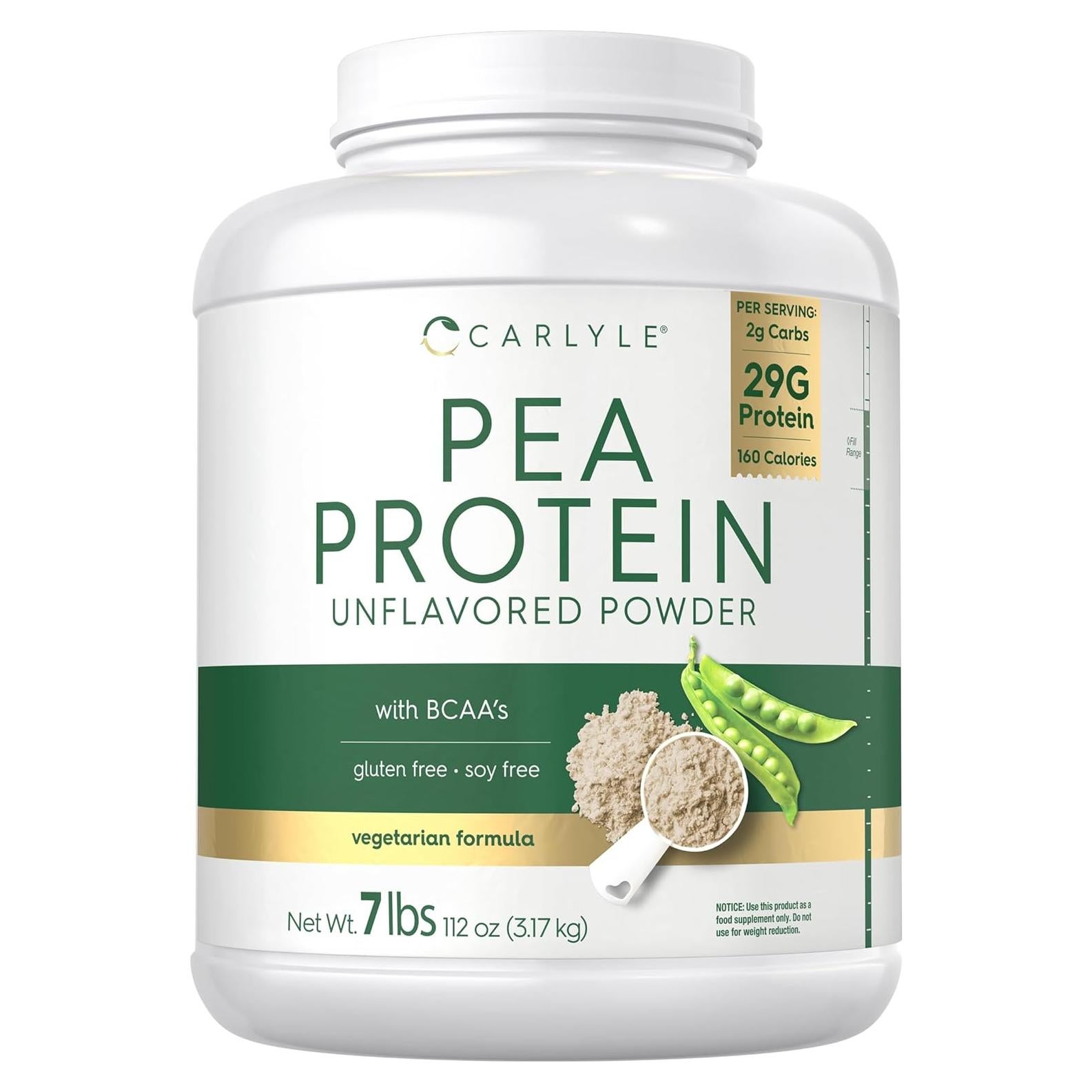 Proteína de Guisante en Polvo Carlyle 3.18kg Sin Sabor 29g