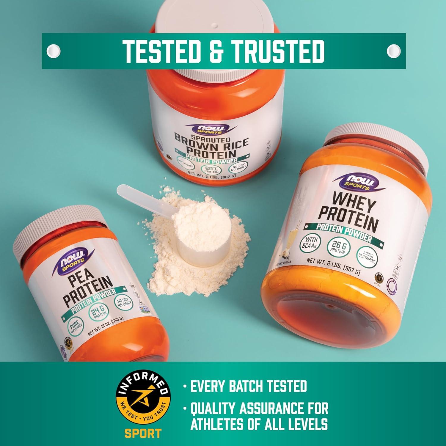 Proteína de Guisante NOW Sports 25g BCAAs Toffee Vainilla 1.09kg