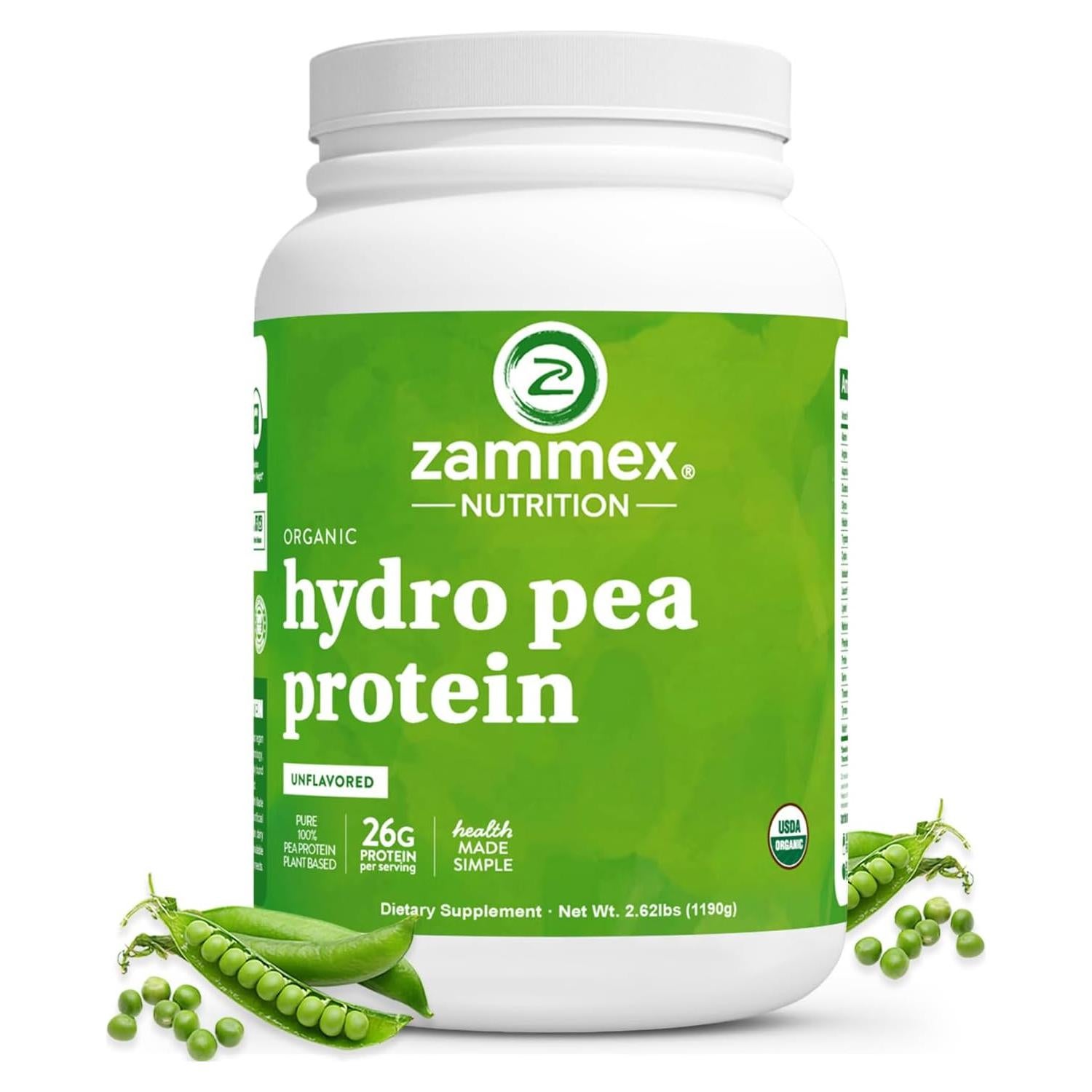 Proteína de Guisante Orgánica Zammex 1.19kg - 26g Proteínas