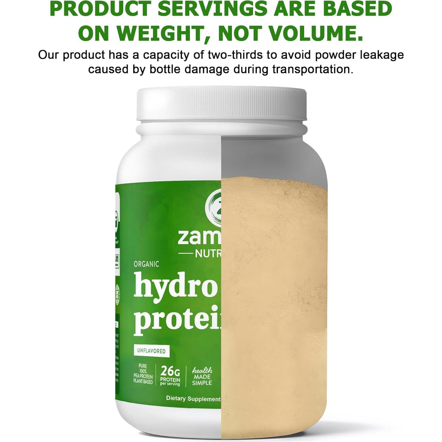 Proteína de Guisante Orgánica Zammex 1.19kg - 26g Proteínas