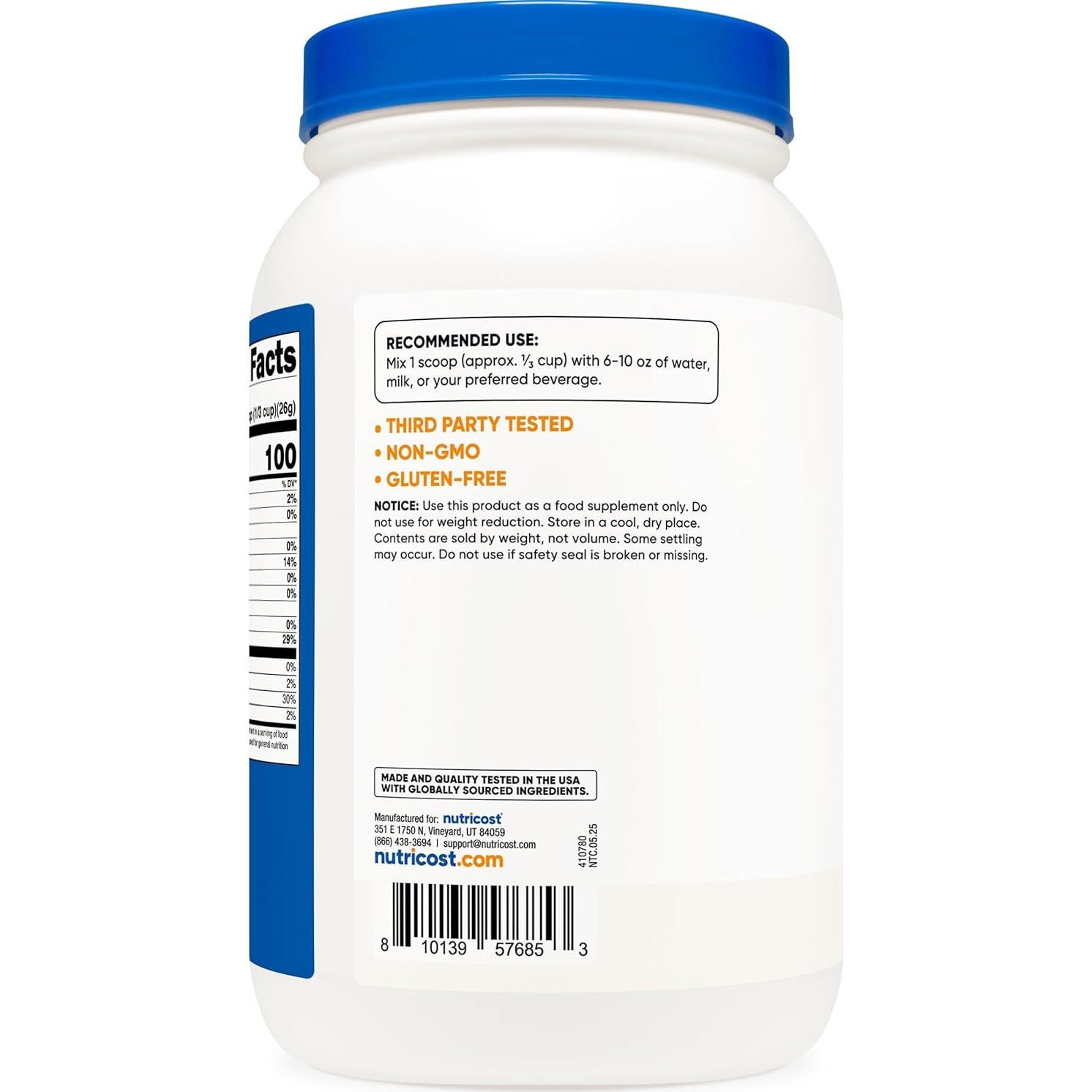 Proteína de Guisante Nutricost 1.81 kg Vegana Sin Sabor